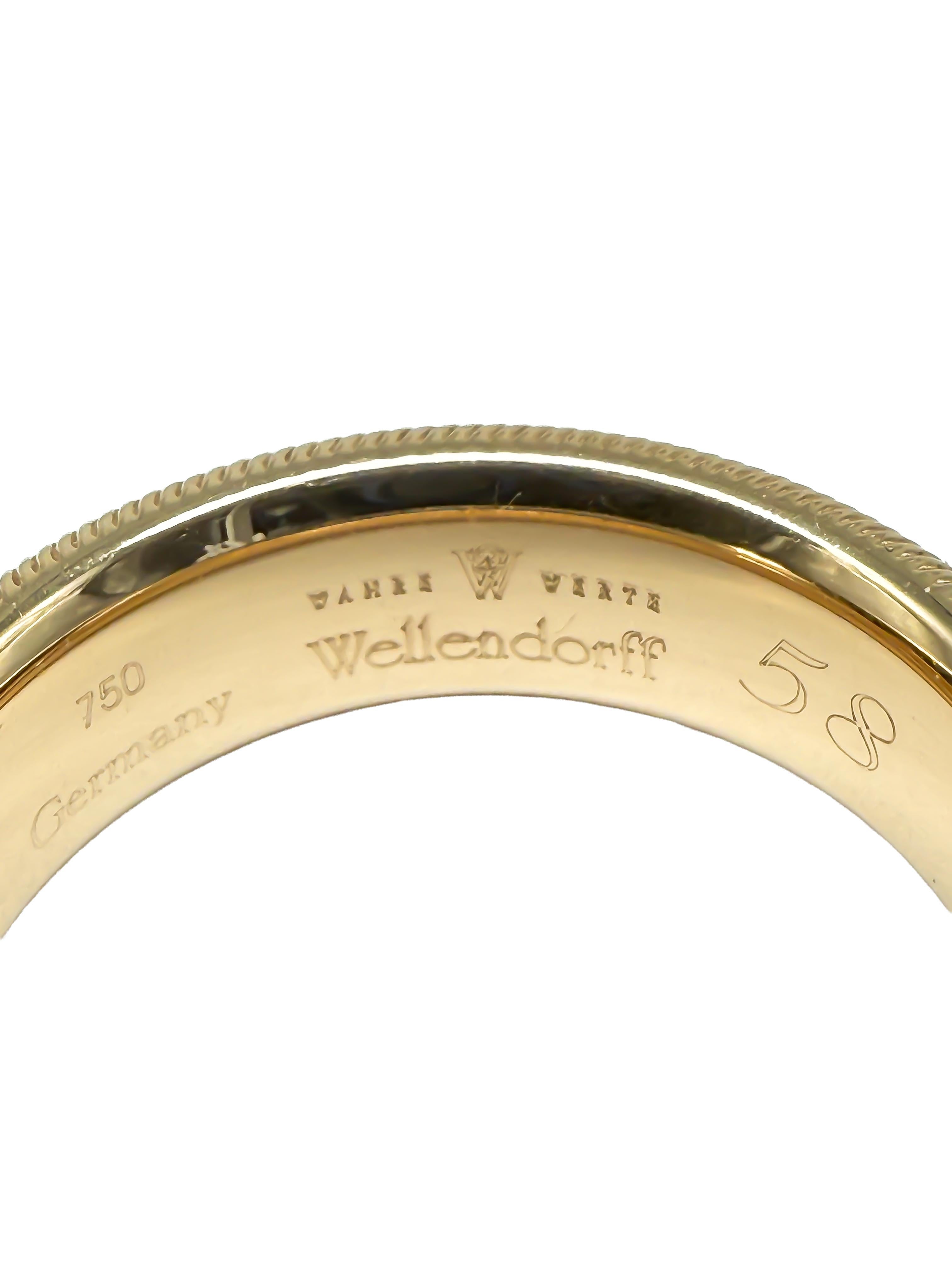 Bague Wellendorff en or jaune 18 carats avec diamants et émail à froid en vente 3