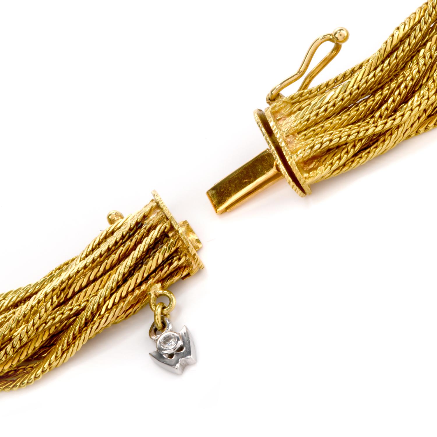 Wellendorff  Vintage Diamond 18 Karat Multi Strand Gold Chocker Necklace In Excellent Condition In Miami, FL