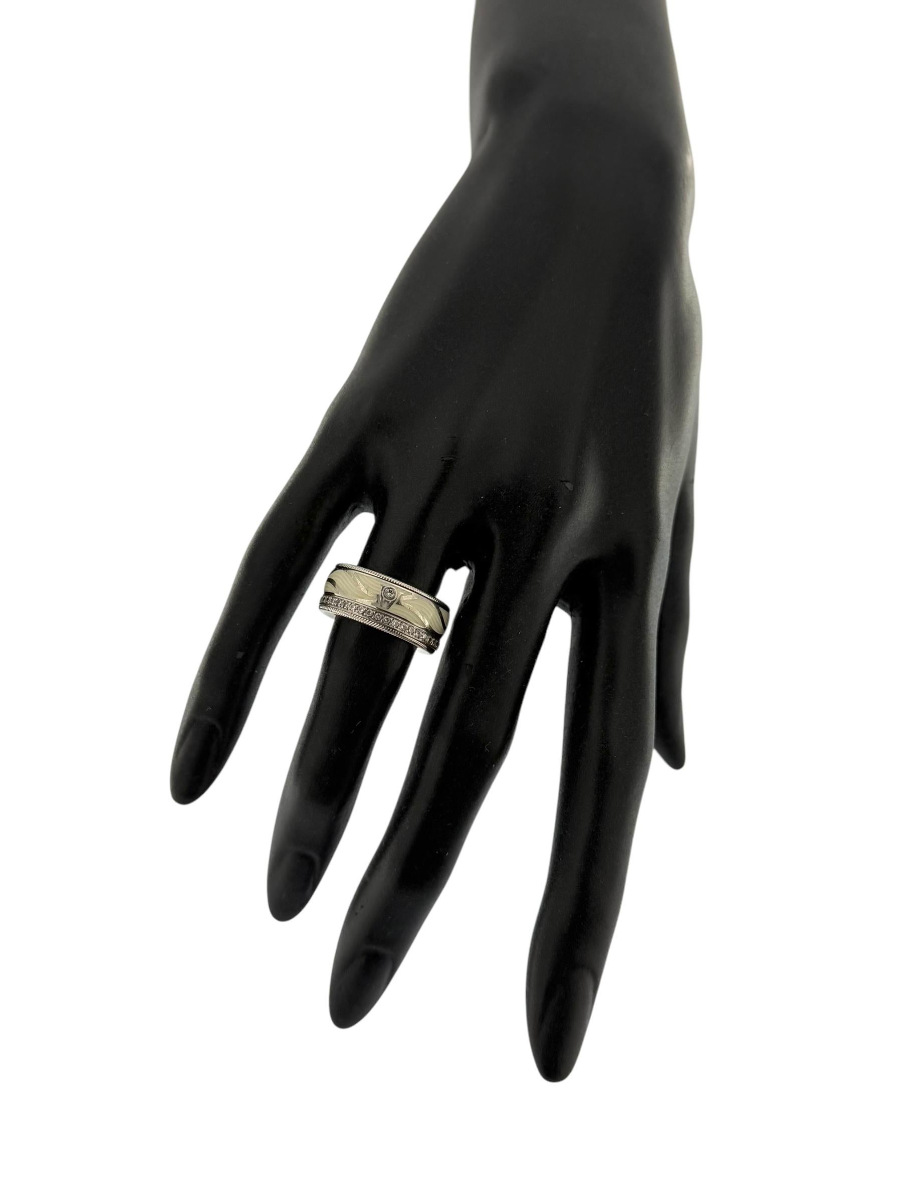 Wellendorff White and Rose Gold Kinetic Band Ring Enamel and Diamonds For Sale 8