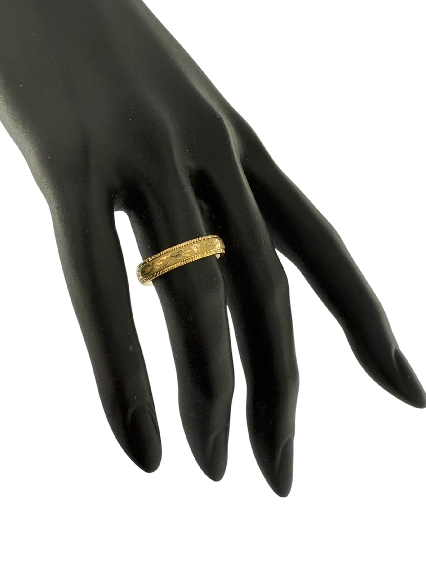 Wellendorff Yellow Gold Kinetic Band Ring Enamel and Diamond For Sale 5
