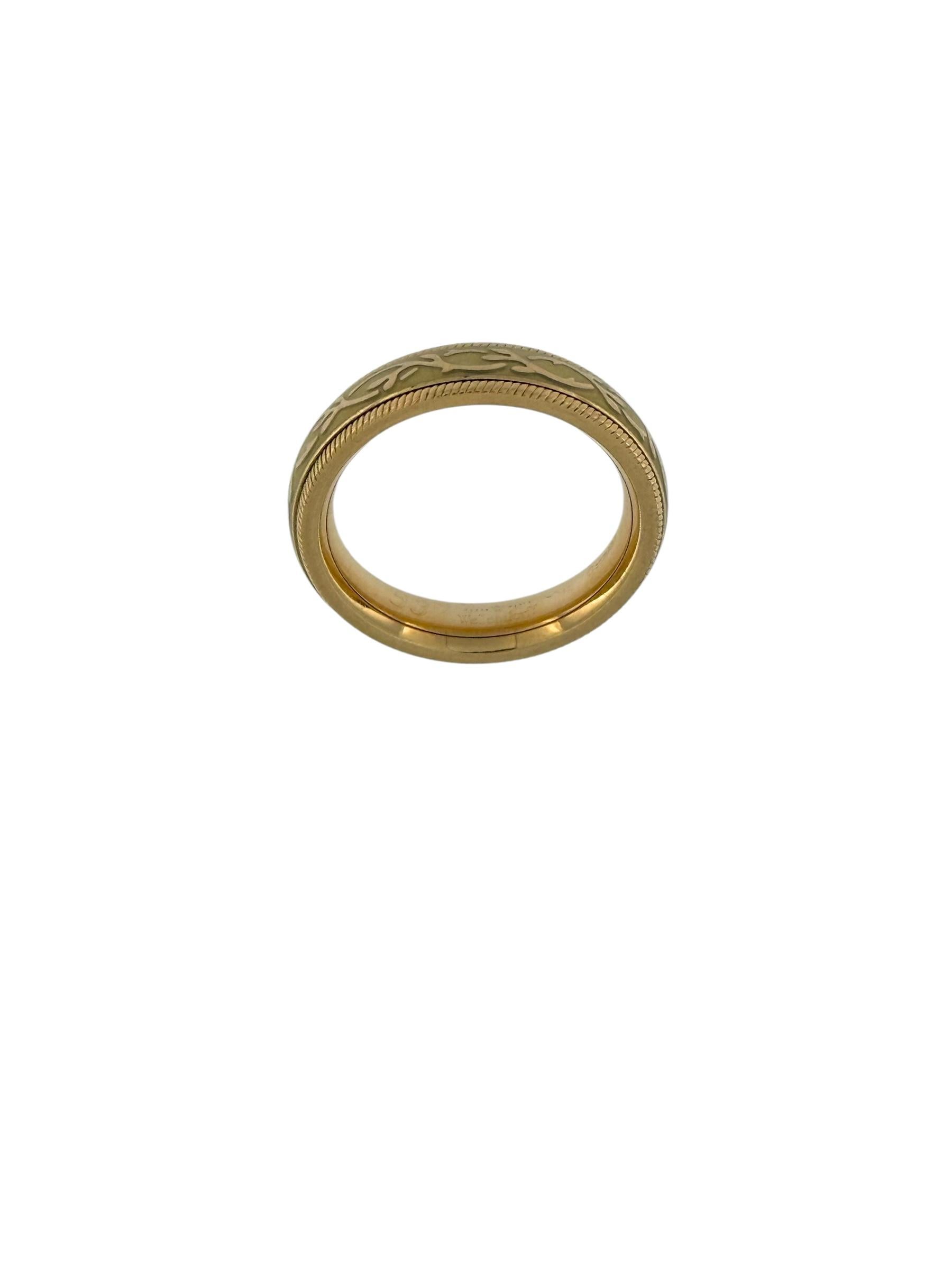 Artisan Wellendorff Yellow Gold Kinetic Band Ring Enamel and Diamond For Sale