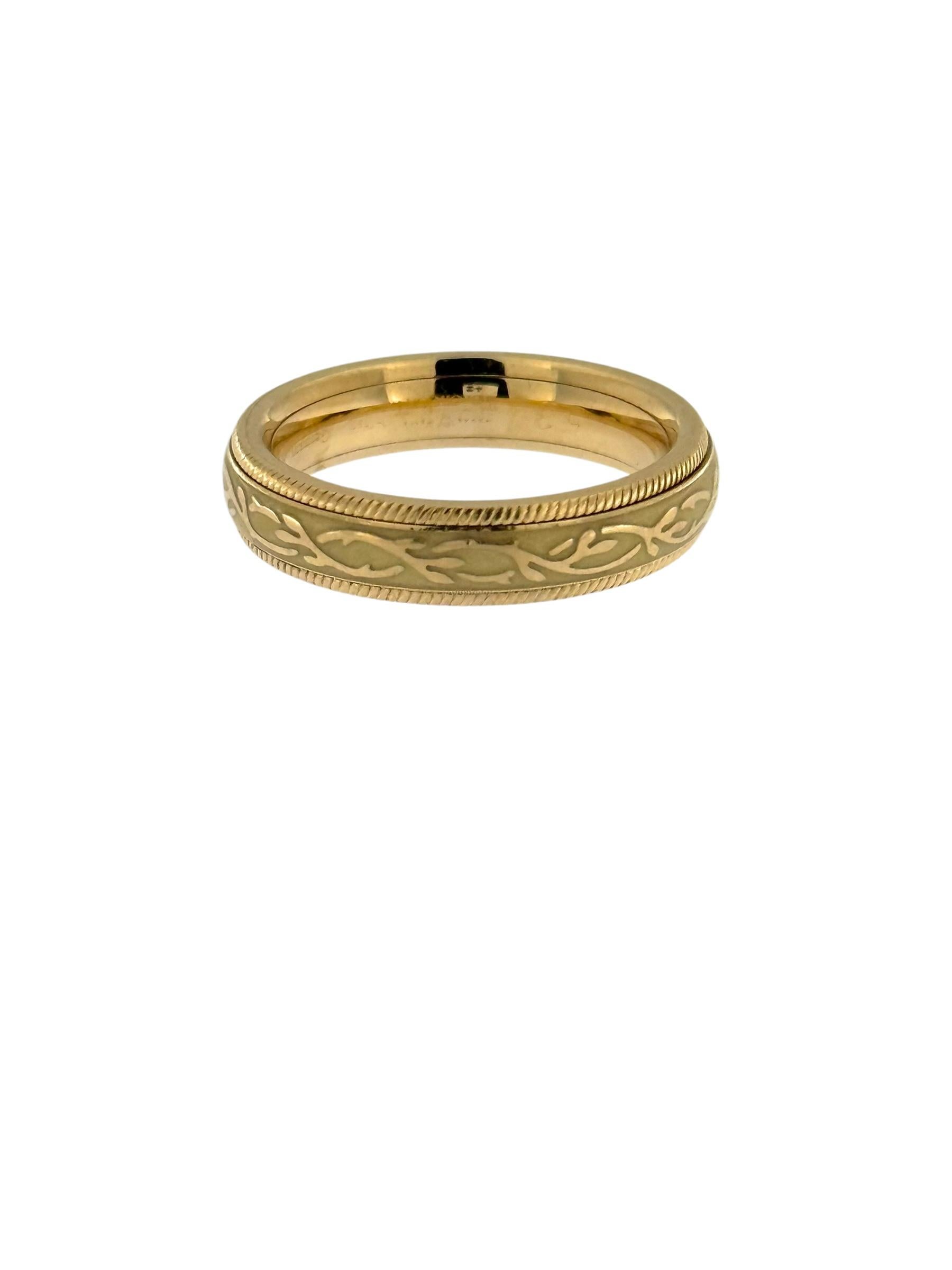Wellendorff Yellow Gold Kinetic Band Ring Enamel and Diamond In Good Condition For Sale In Esch sur Alzette, Esch-sur-Alzette