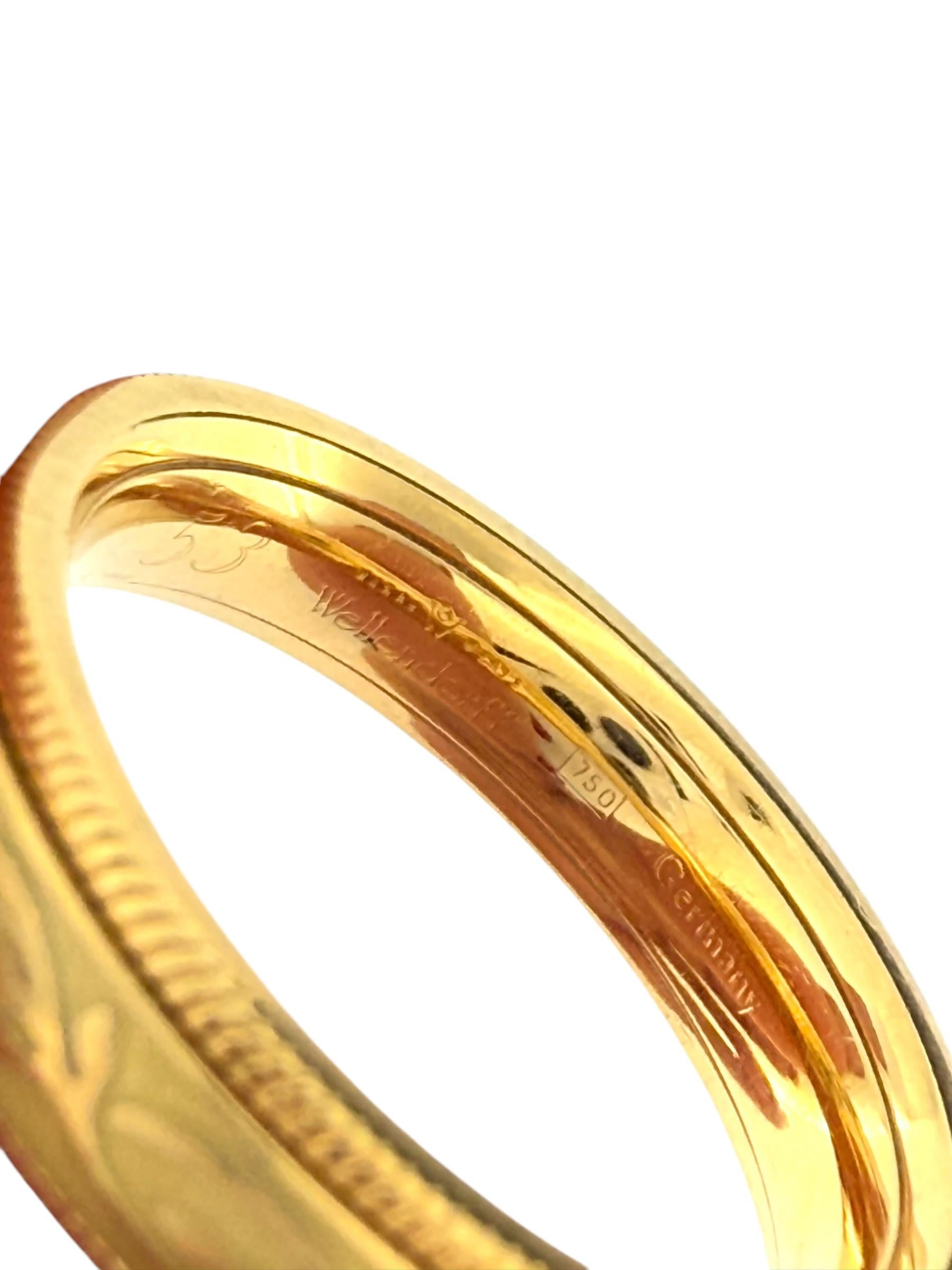 Wellendorff Yellow Gold Kinetic Band Ring Enamel and Diamond For Sale 1