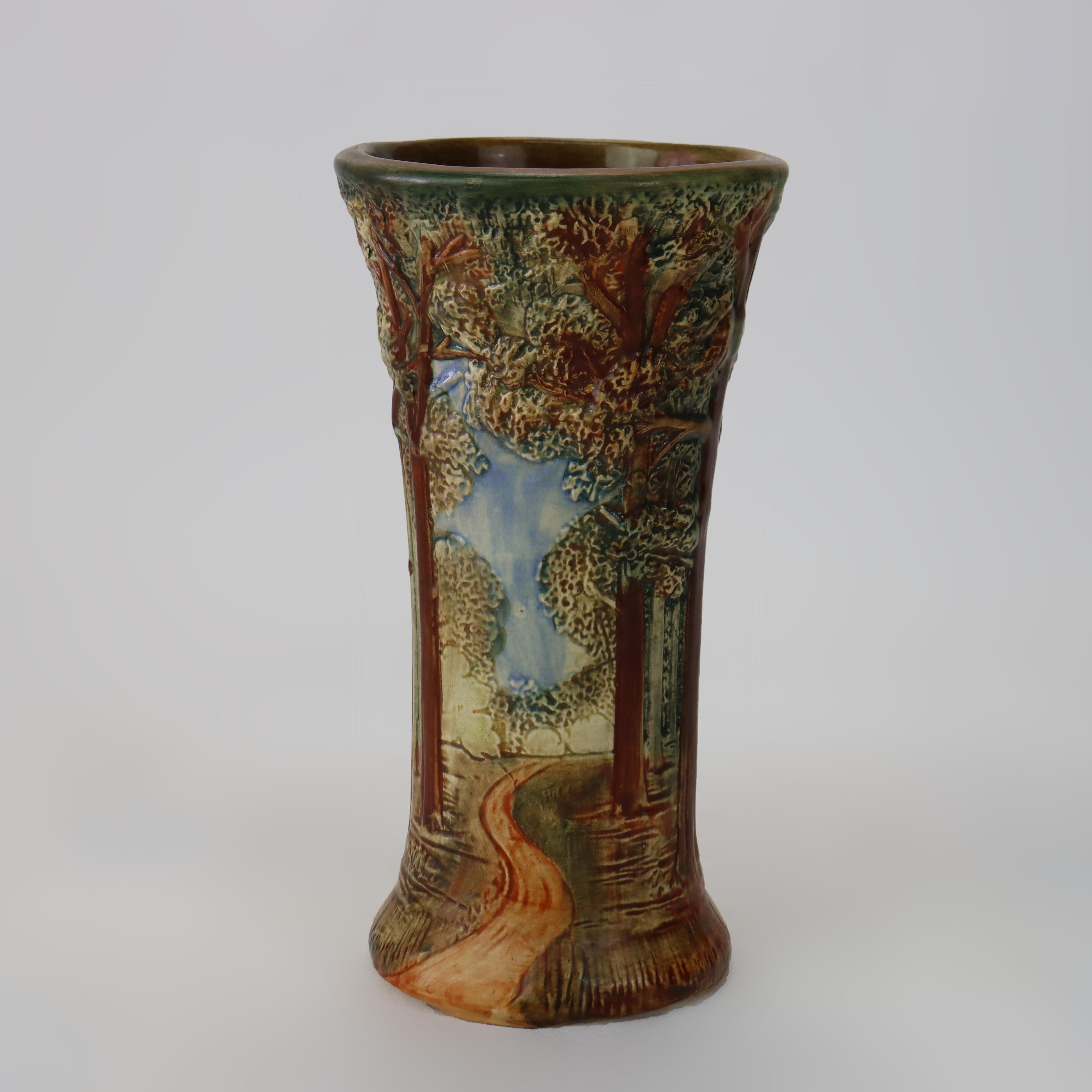 Weller Arts & Crafts Forest Pattern Vase Signed C1920
Measures - 12