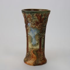 Weller Arts & Crafts Forest Pattern Vase Signed C1920