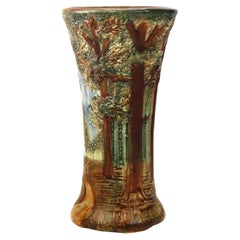 Weller Arts & Crafts Forest Pattern Vase Signed C1920
