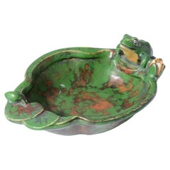 Weller COPPERTONE Frosch / Lilien Pad Schale, Rudolph Lorber Design