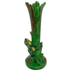 Vintage Weller Coppertone Frog Vase