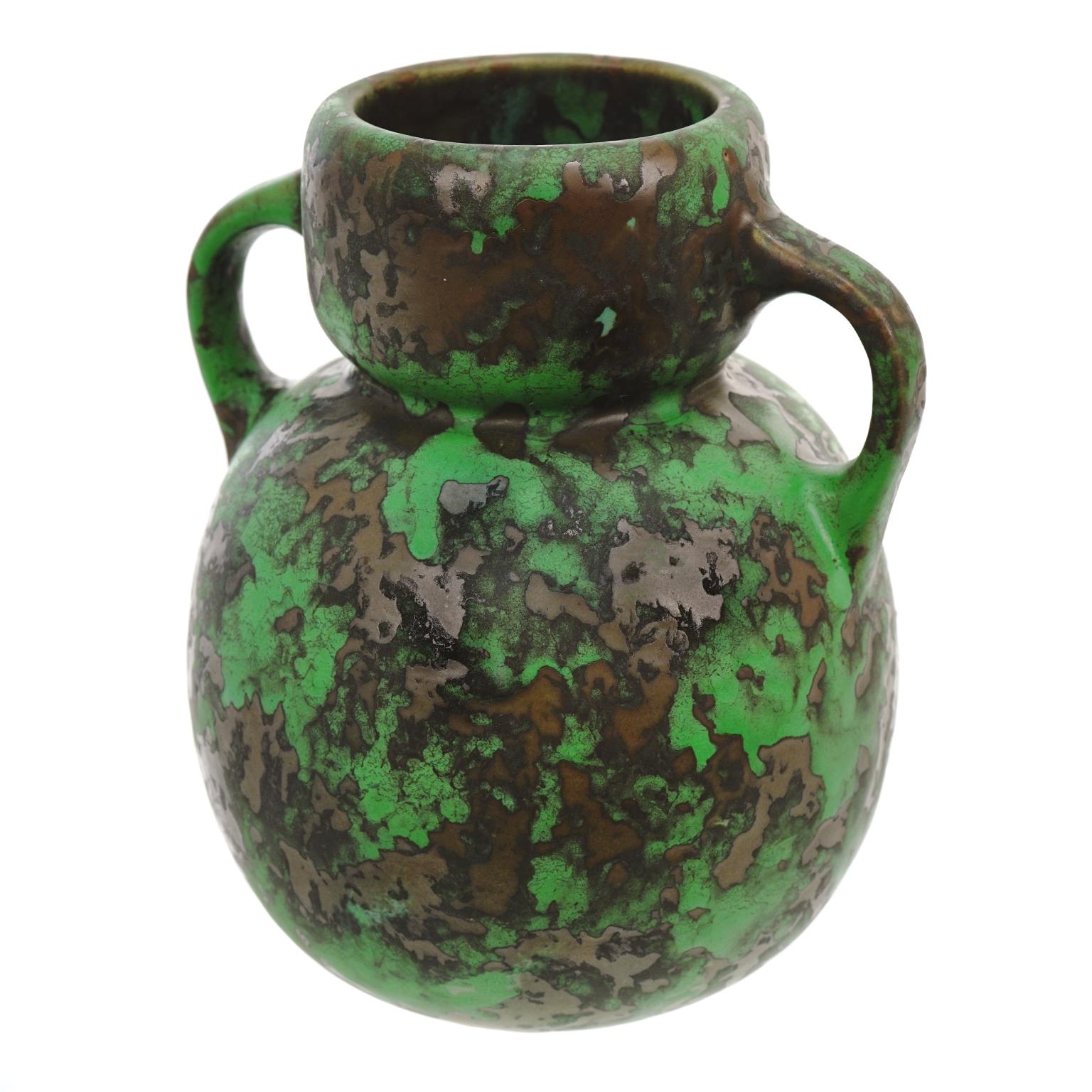 Early 20th Century Weller Coppertone Glaze Double Handle Vase