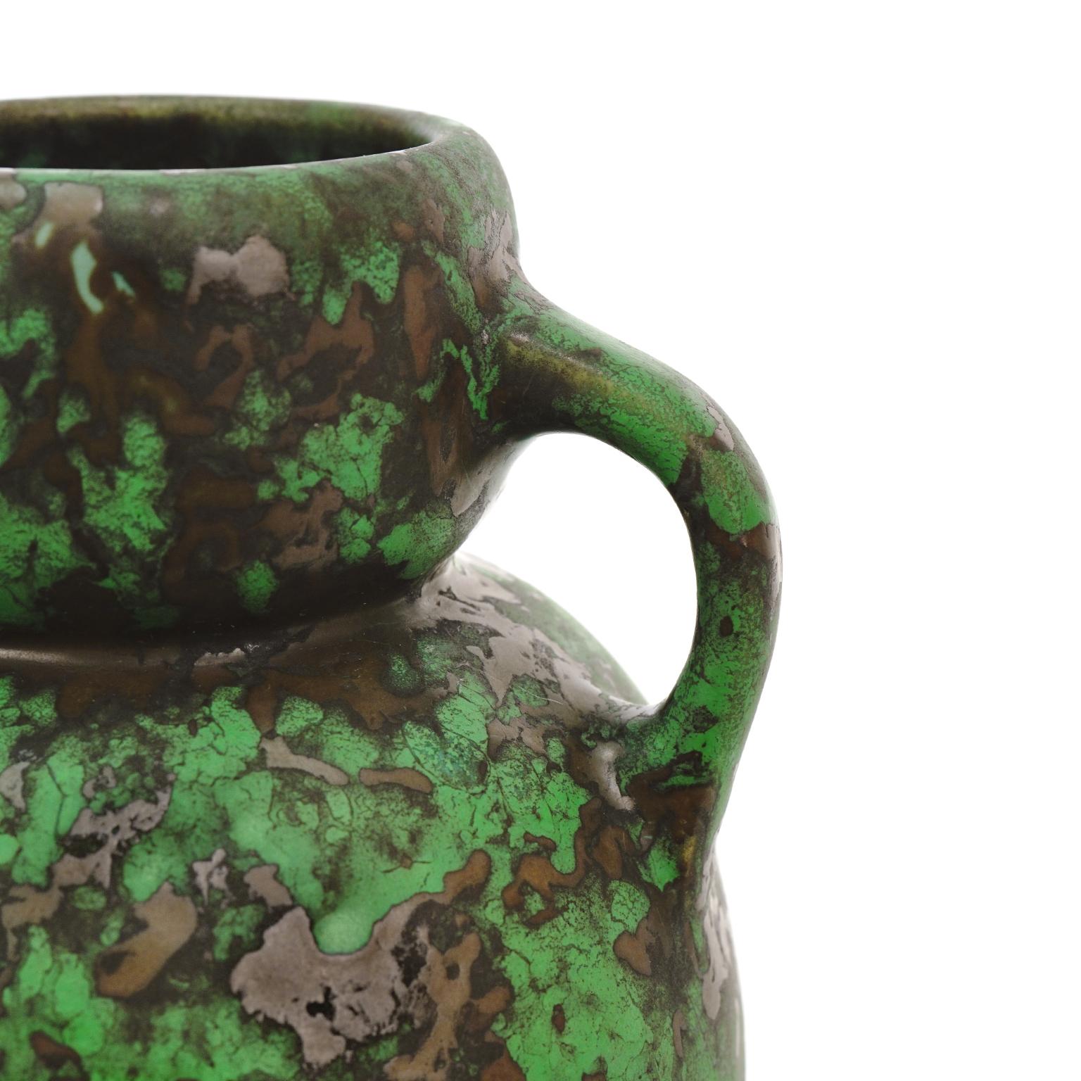 Ceramic Weller Coppertone Glaze Double Handle Vase