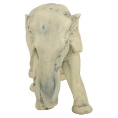 Weller Muskota 1920s Vintage Art Pottery White Elephant Ceramic Figurine Statue