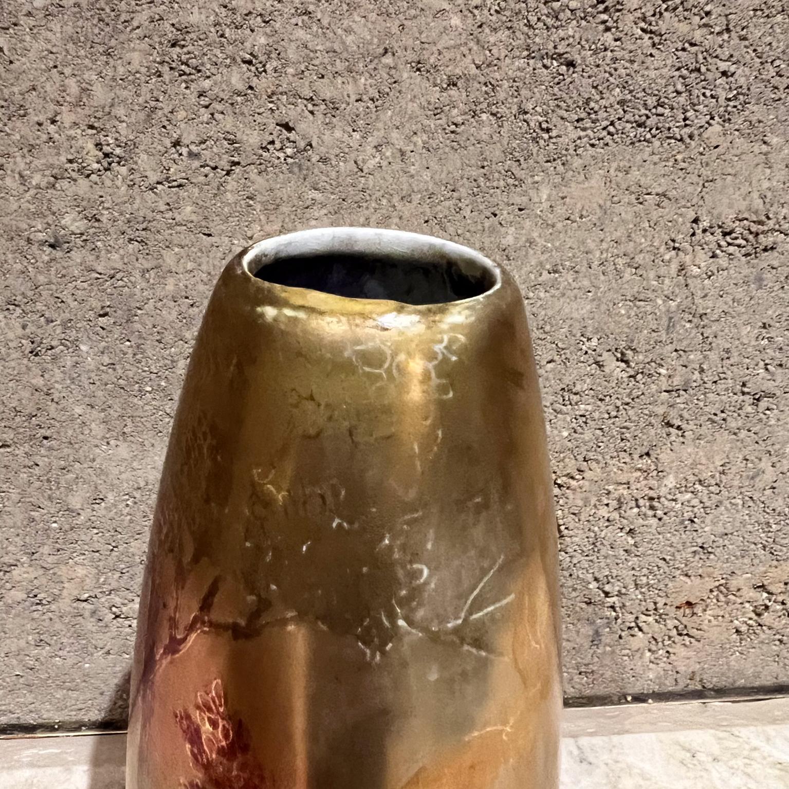Art Nouveau Weller Pottery Lasa Vaso d'oro smaltato Paesaggio artistico in vendita