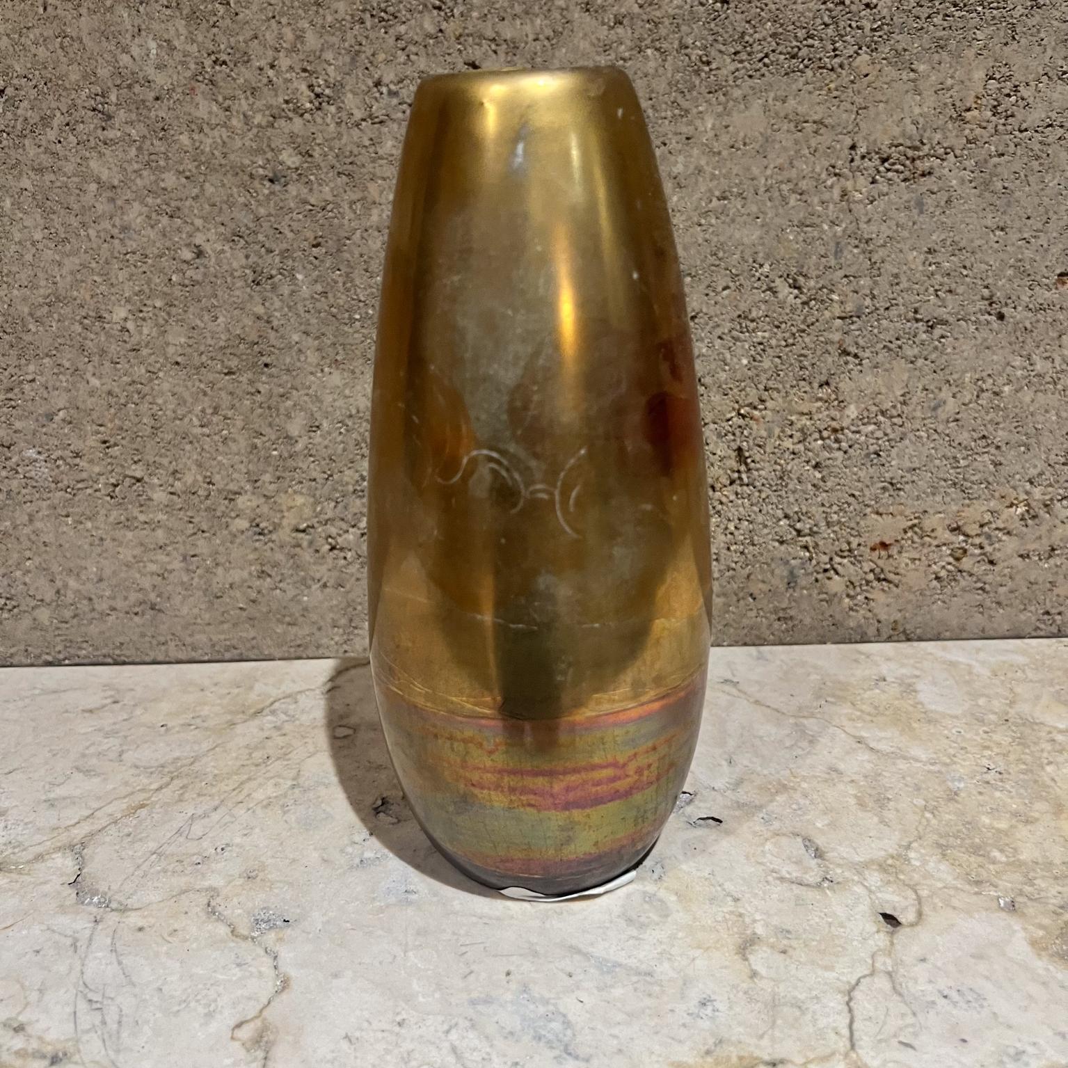 Terracotta Weller Pottery Lasa Vaso d'oro smaltato Paesaggio artistico in vendita
