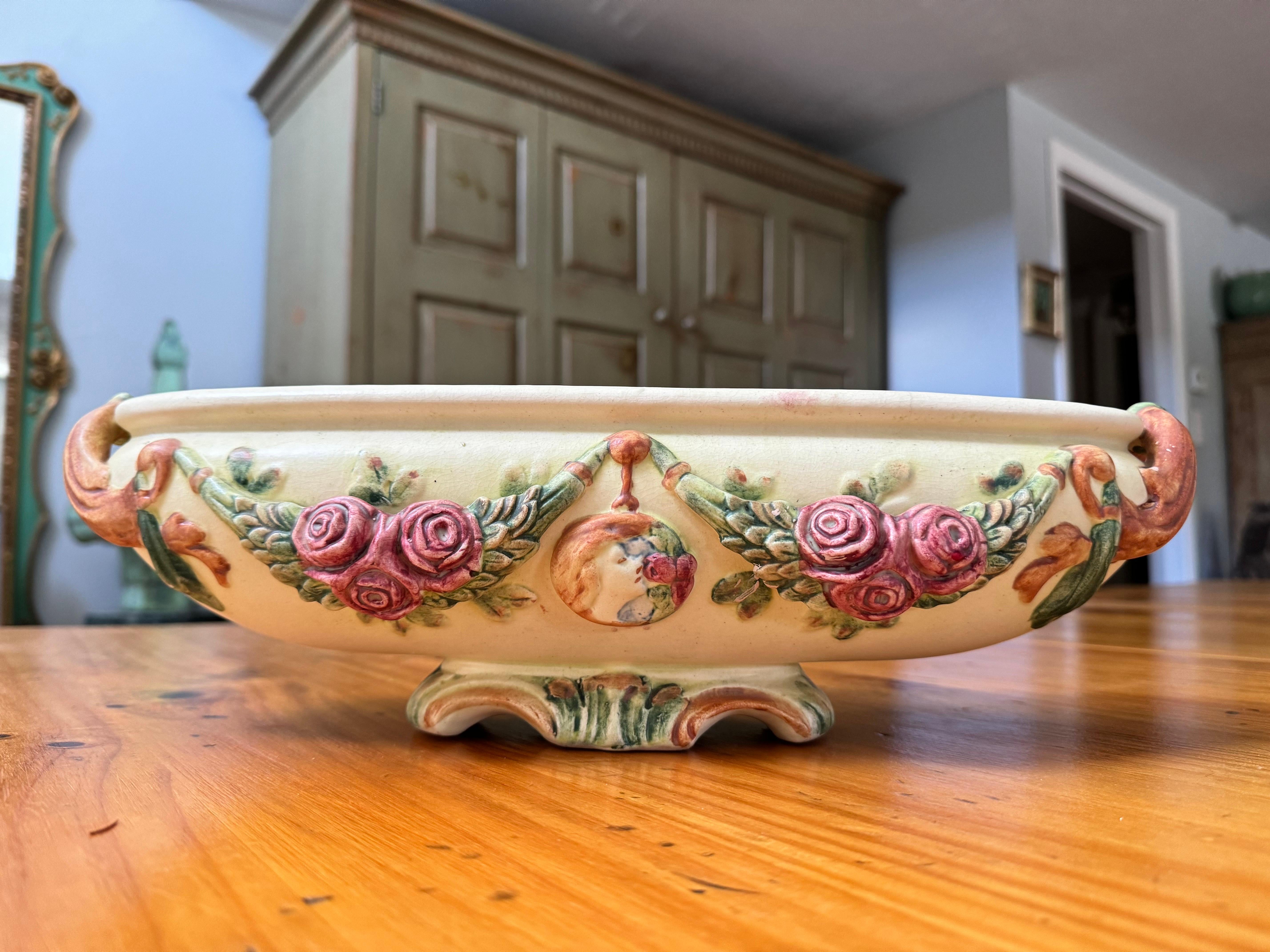 Nord-américain Jardinière ou compote Roma de Weller Pottery en vente