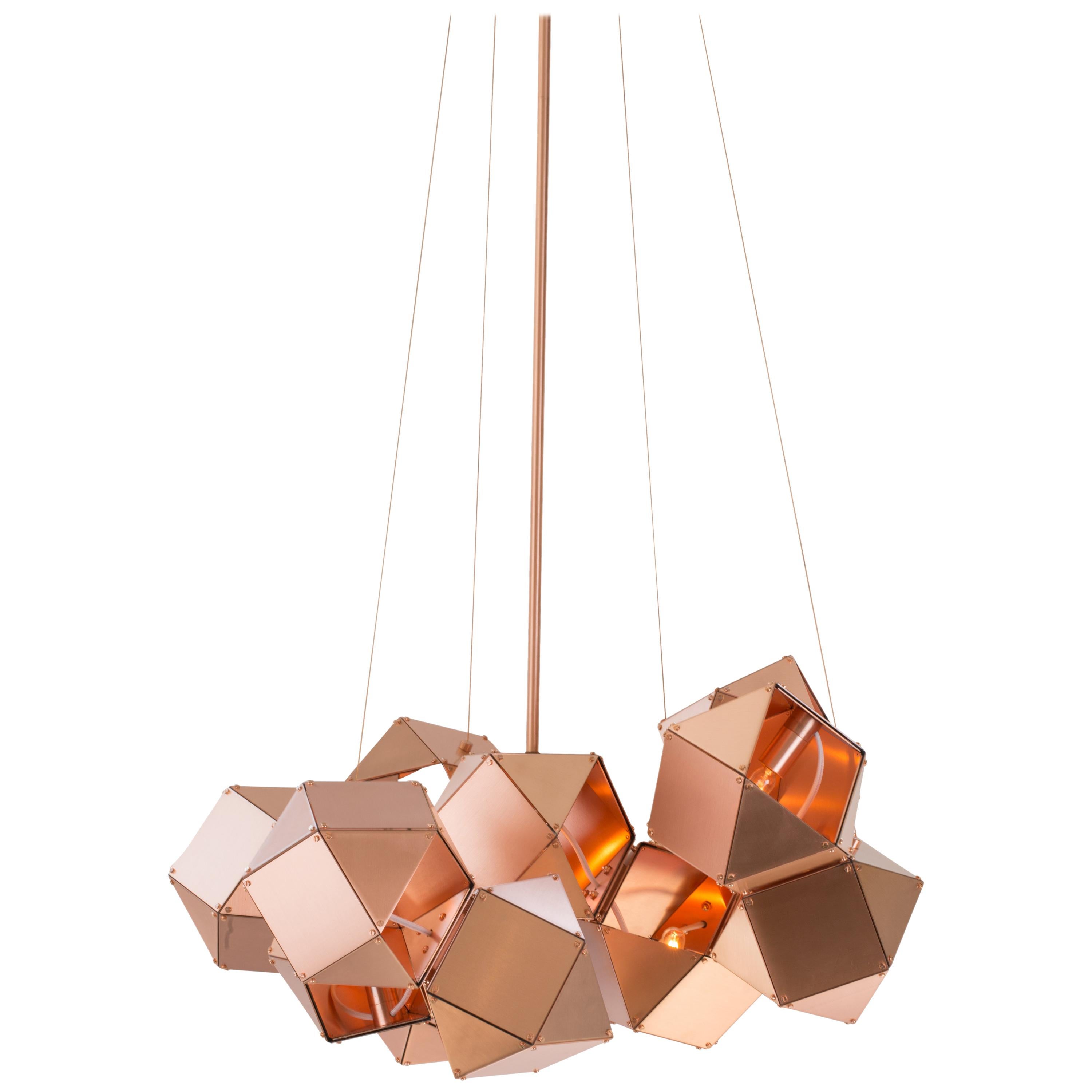 Welles Central Chandelier in Copper by Gabriel Scott