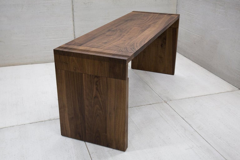 Wellesley Desk in Solid Walnut, Drawers Optional by May Furniture For