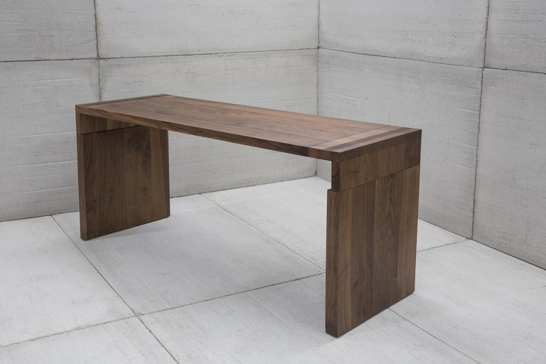 Wellesley Desk in Solid Walnut, Drawers Optional by May Furniture For