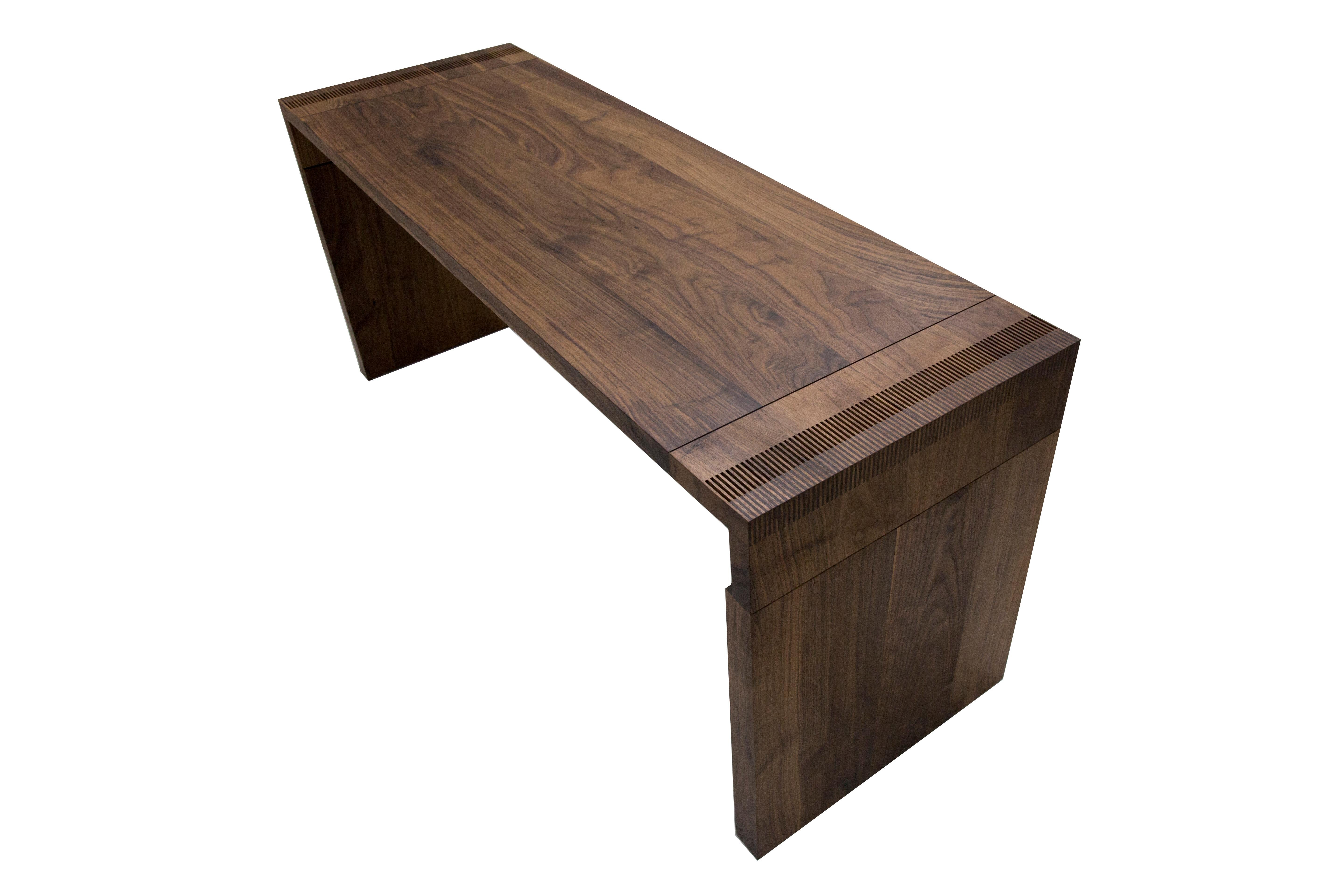 Wellesley Desk in Solid Walnut, Drawers Optional by May Furniture 