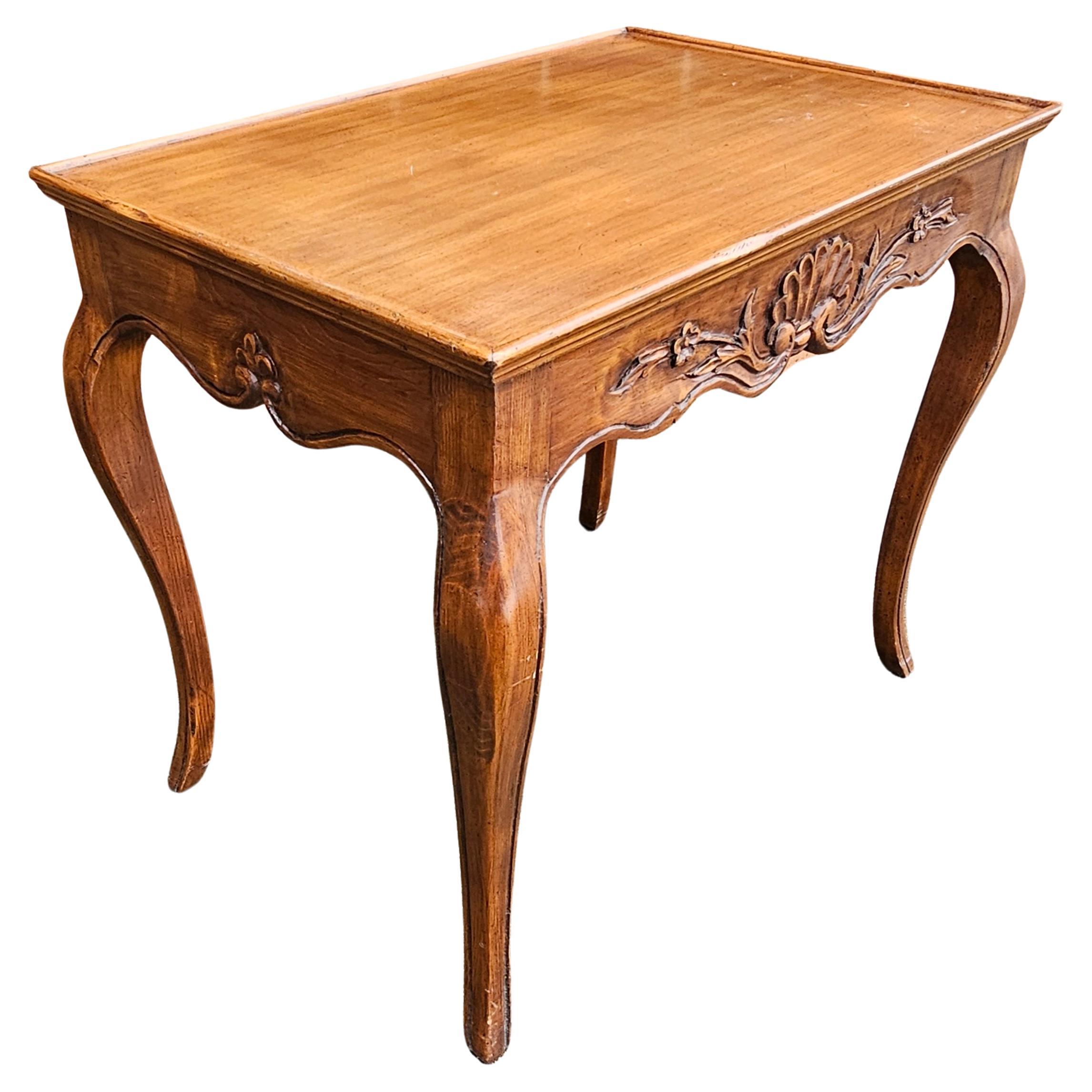 Mexican Wellesley Guild Handcrafted and Hand Carved Side Table For Sale