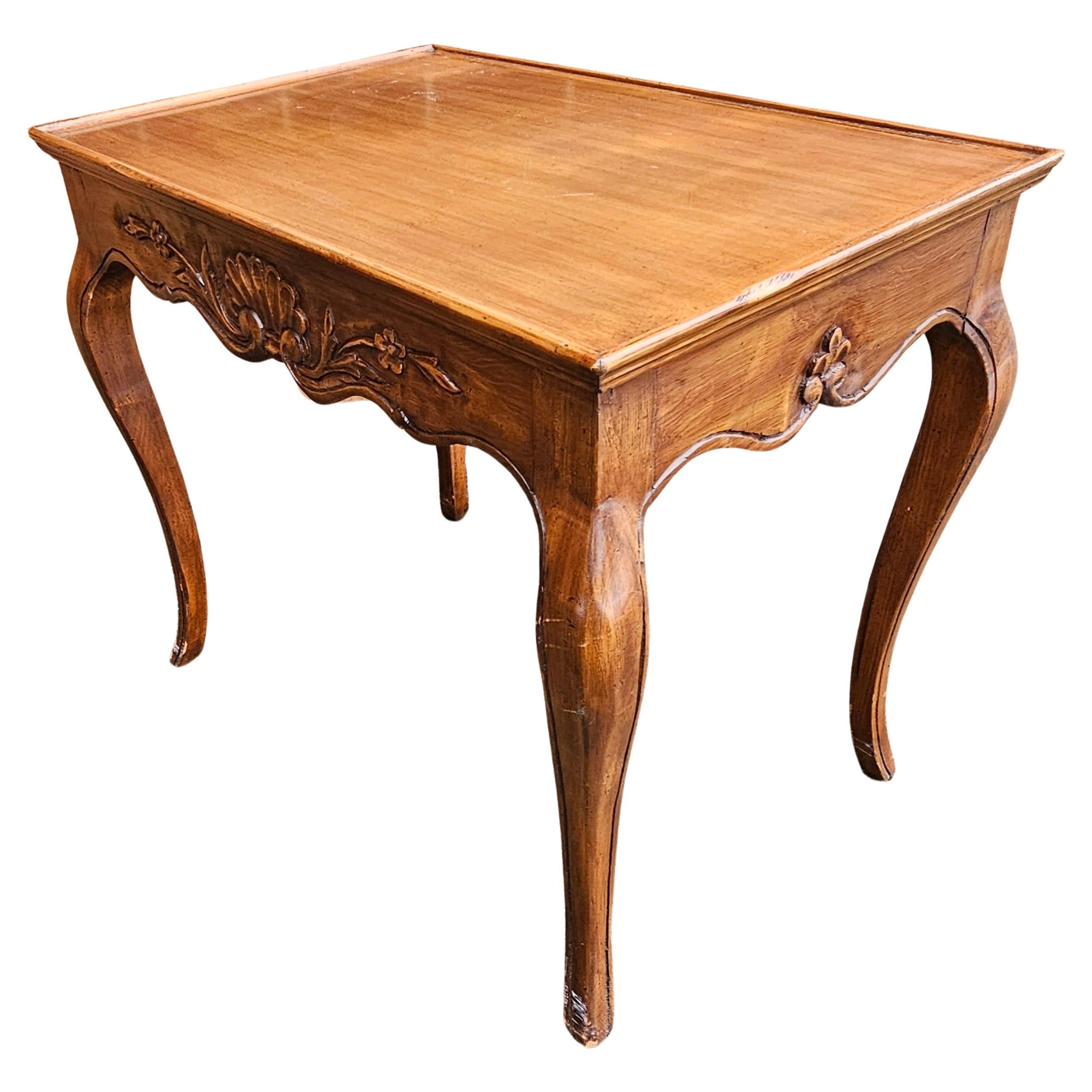 Hand-Carved Wellesley Guild Handcrafted and Hand Carved Side Table For Sale