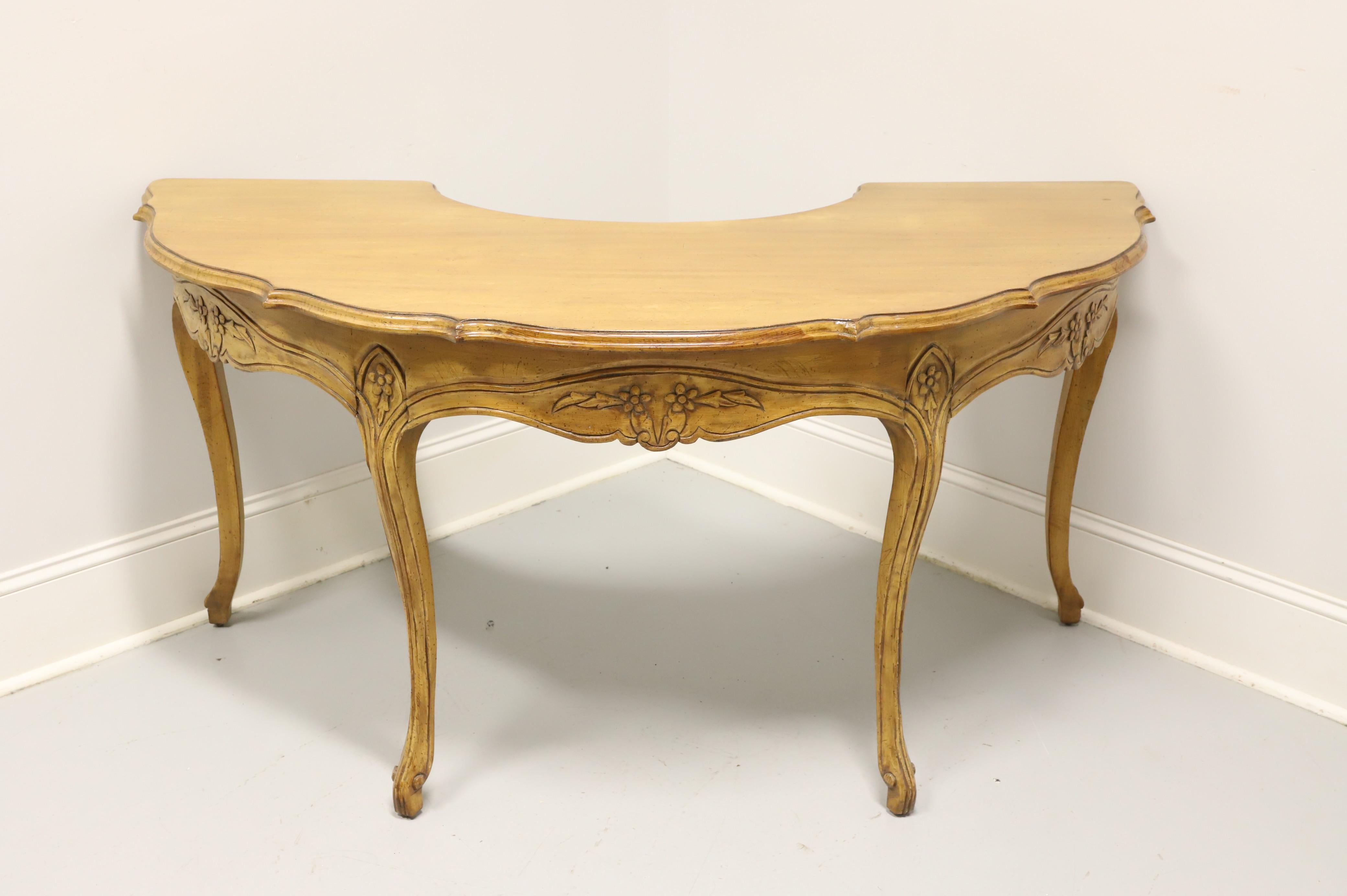 French Provincial WELLESLEY GUILD Walnut French Country Serpentine Half Circle Writing Desk