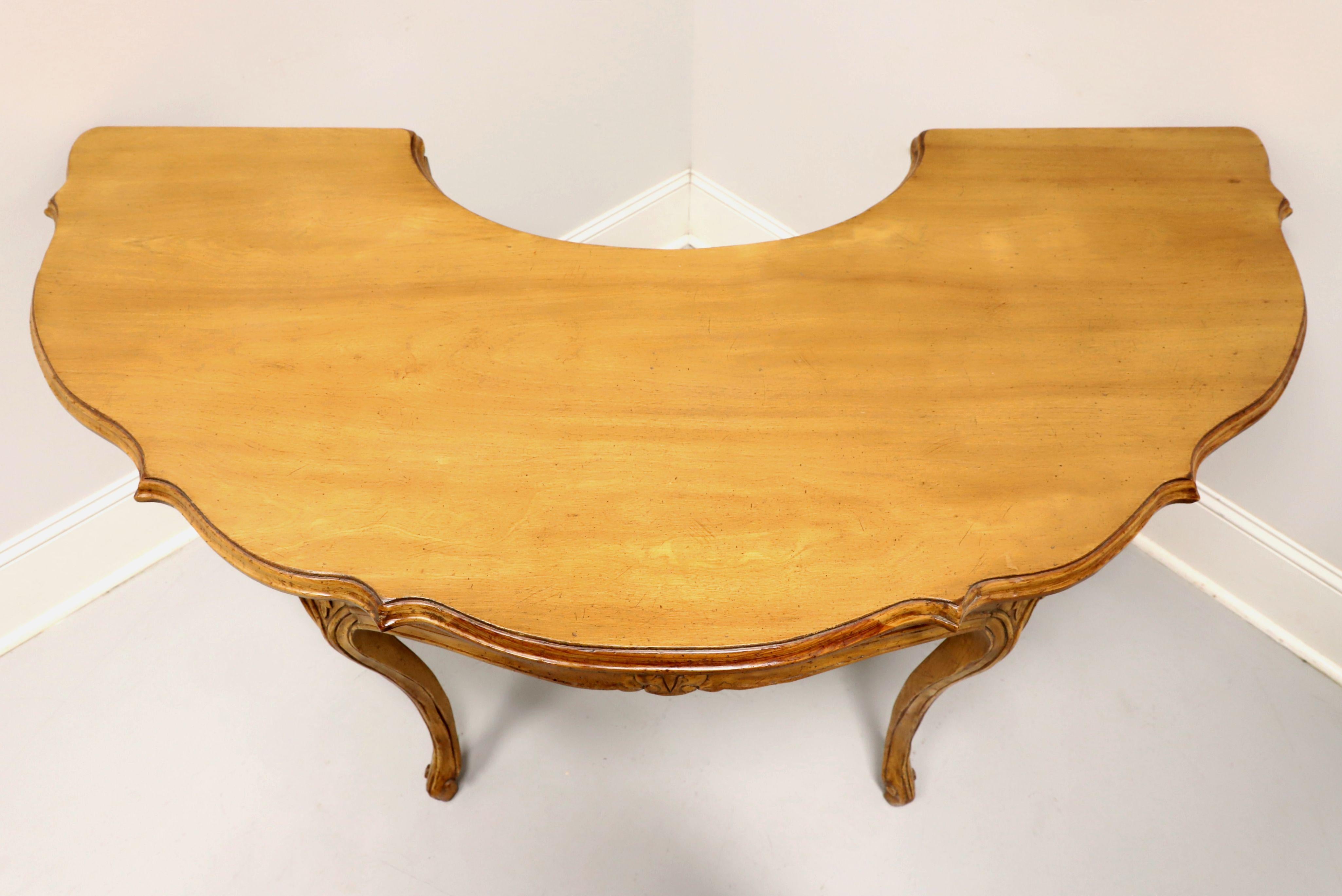 WELLESLEY GUILD Walnut French Country Serpentine Half Circle Writing Desk 1