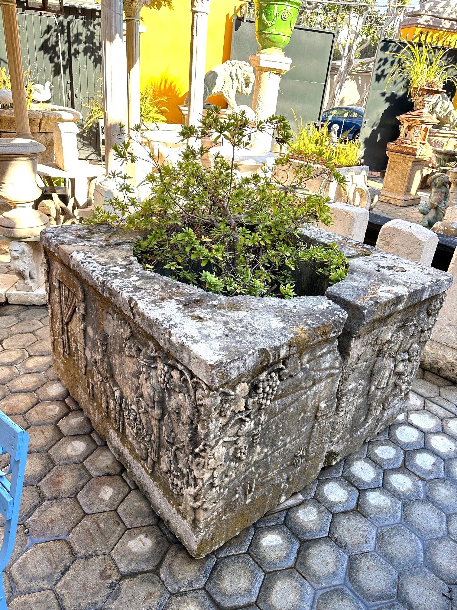 Wellhead Hand Carved Stone Fountain Firepit Basin La Vie En Provence Antique CA 14