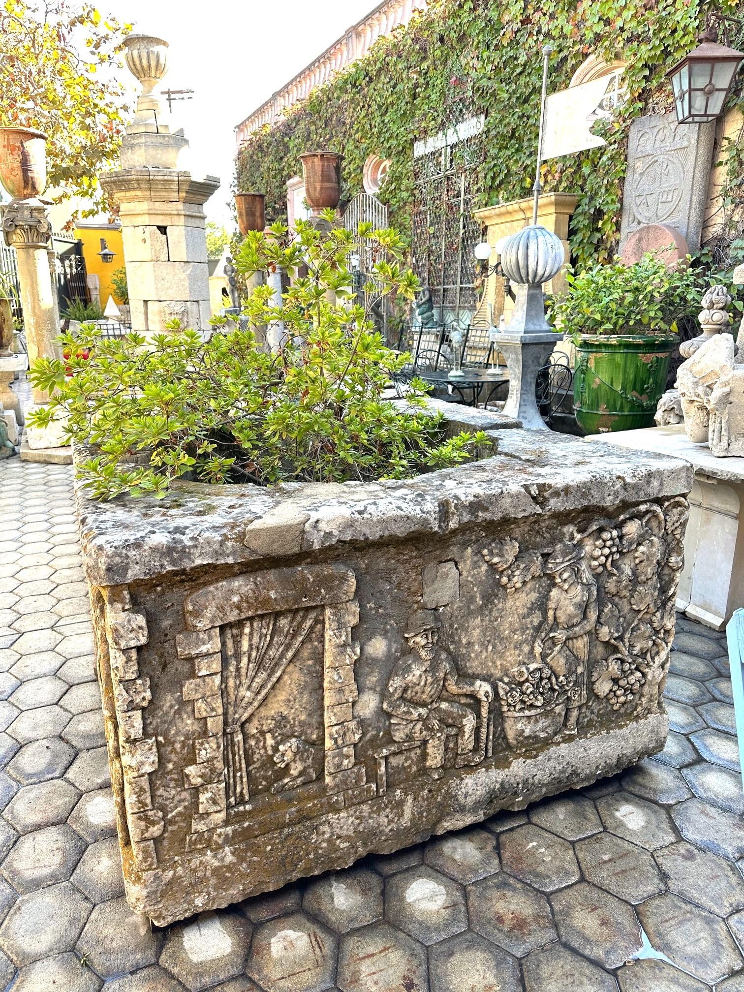 Wellhead Hand Carved Stone Fountain Firepit Basin La Vie En Provence Antique CA 15
