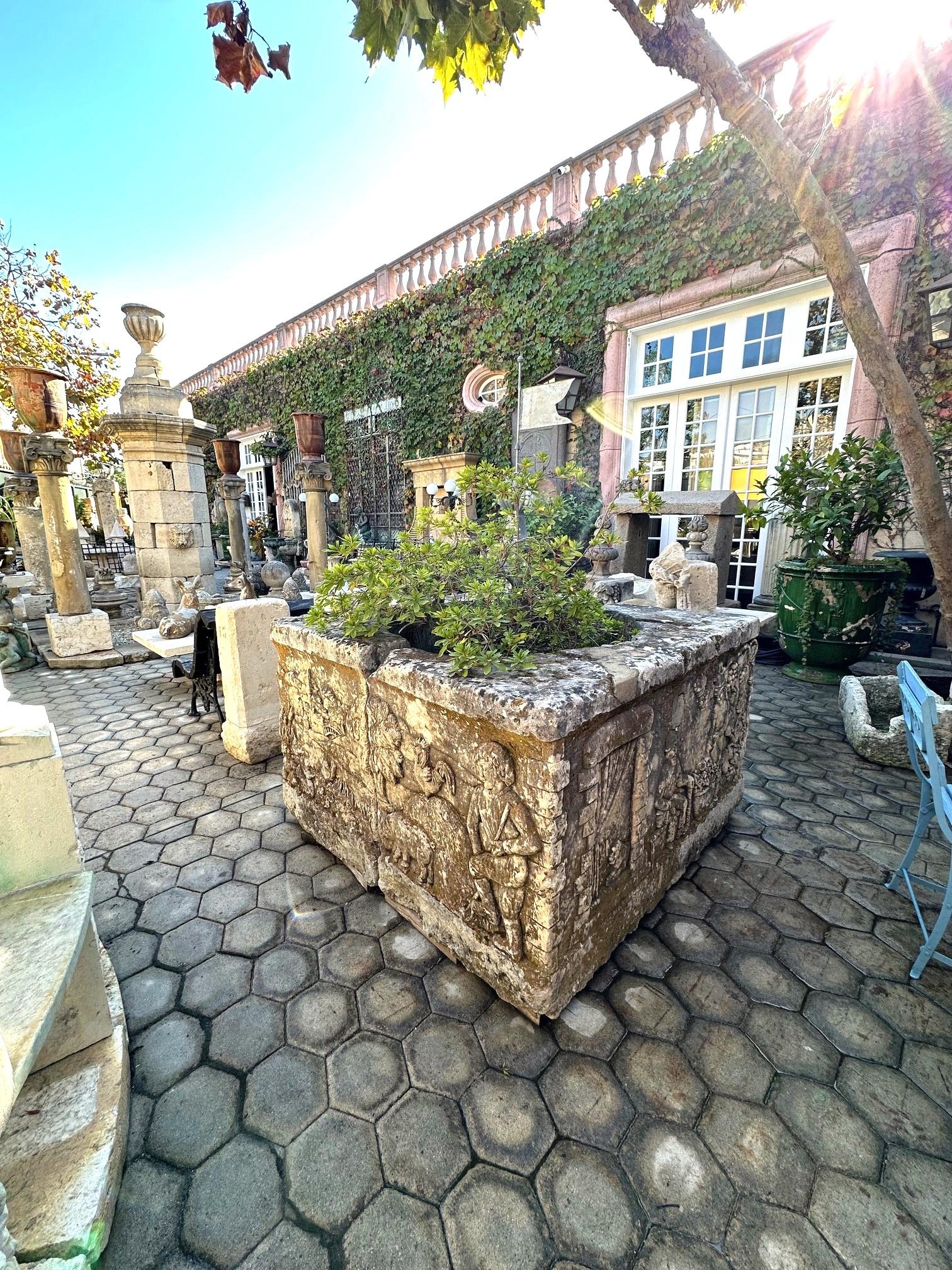 French Wellhead Hand Carved Stone Fountain Firepit Basin La Vie En Provence Antique CA