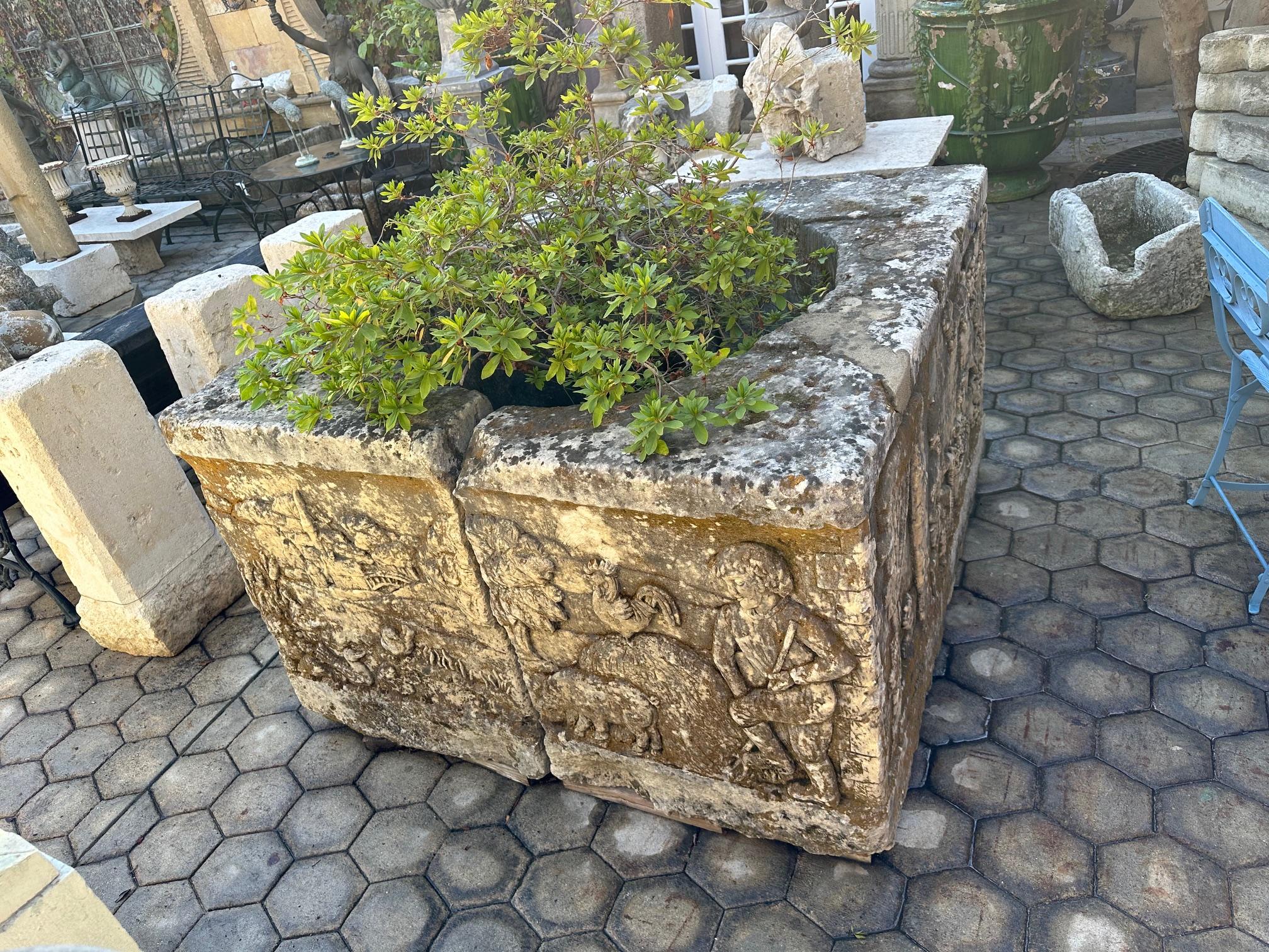 Wellhead Hand Carved Stone Fountain Firepit Basin La Vie En Provence Antique CA 2