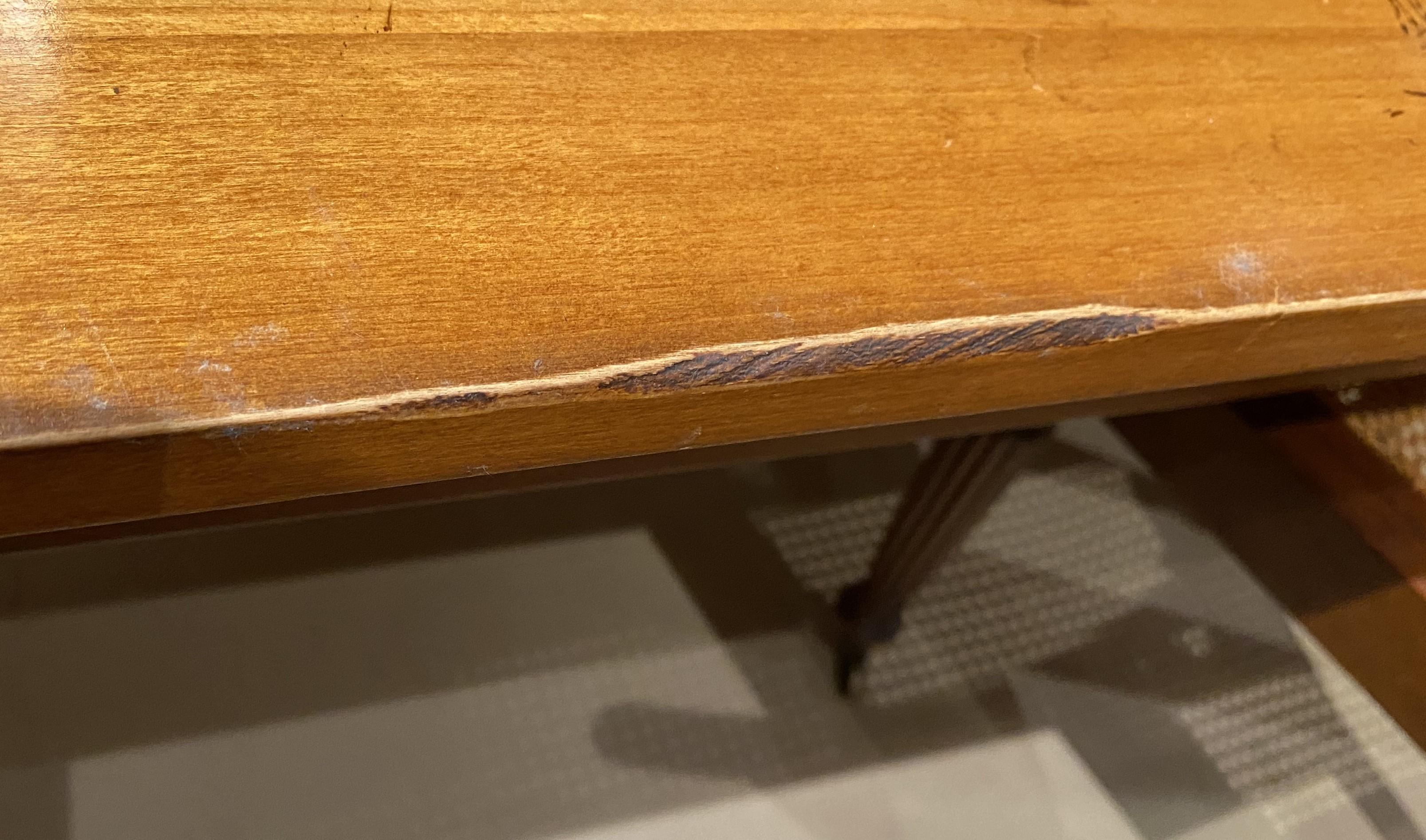 20th Century  Cherry Farm Table with Breadboard Ends For Sale
