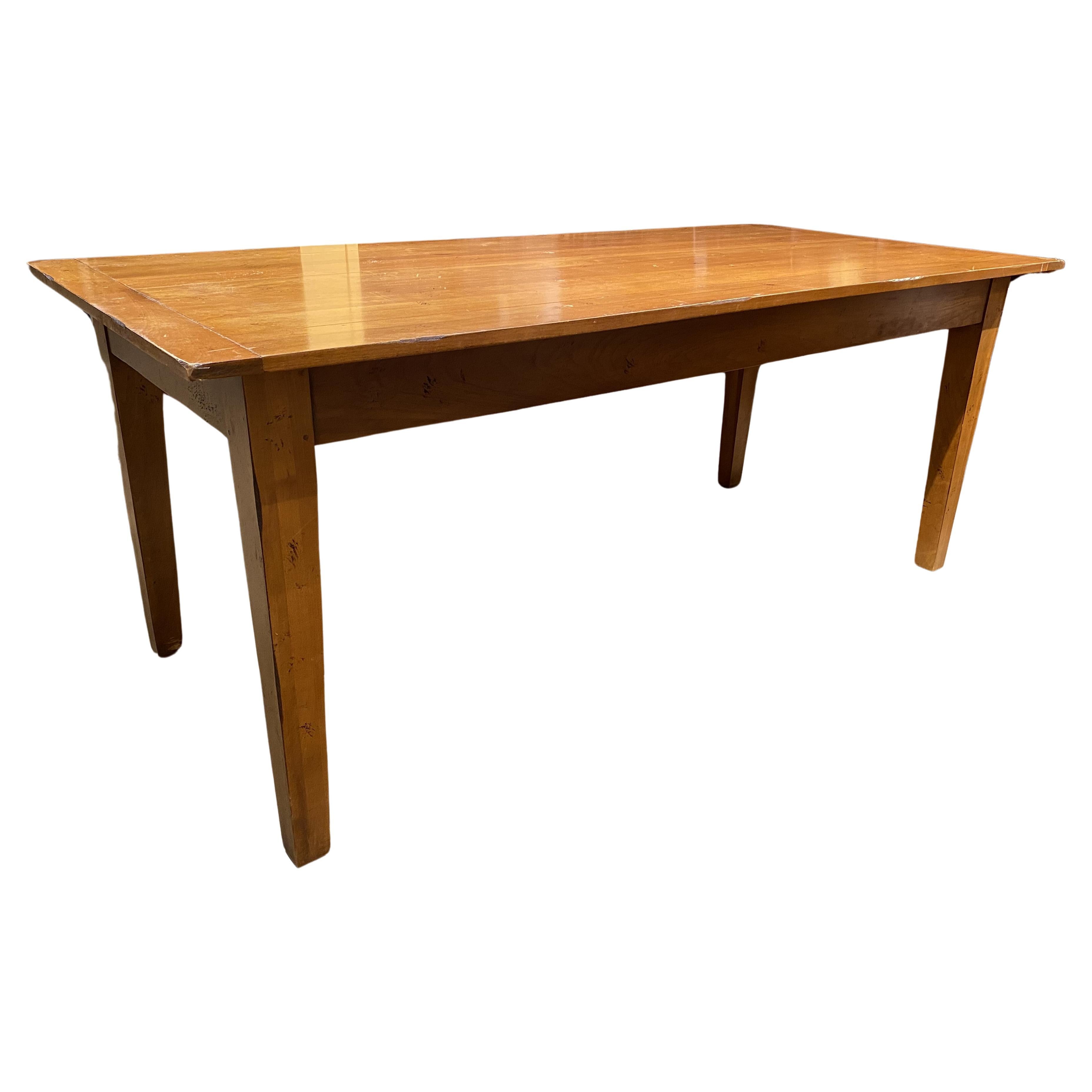 Cherry Farm Table with Breadboard Ends For Sale