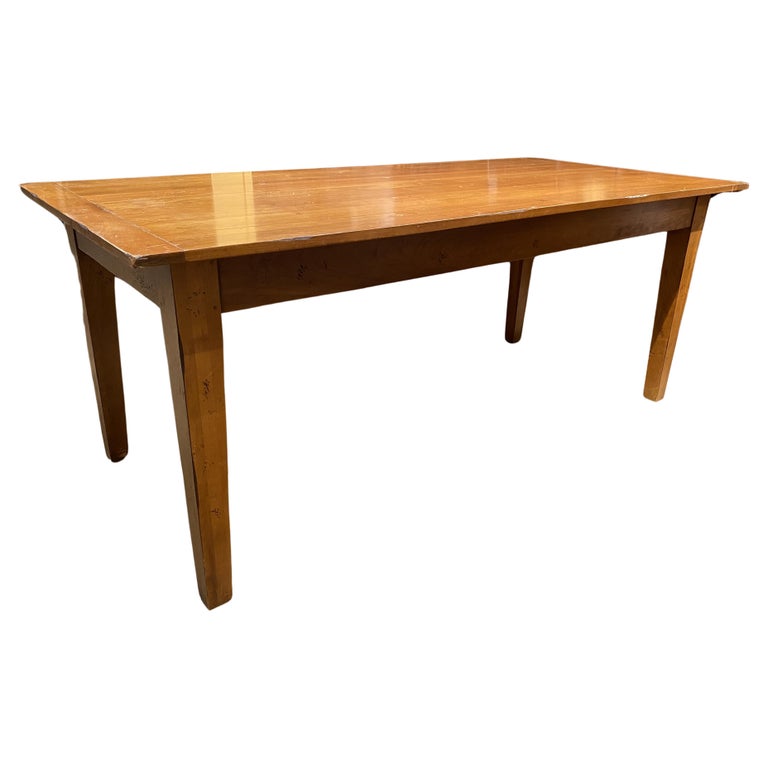 Cherry Farm Table with Breadboard Ends For Sale at 1stDibs