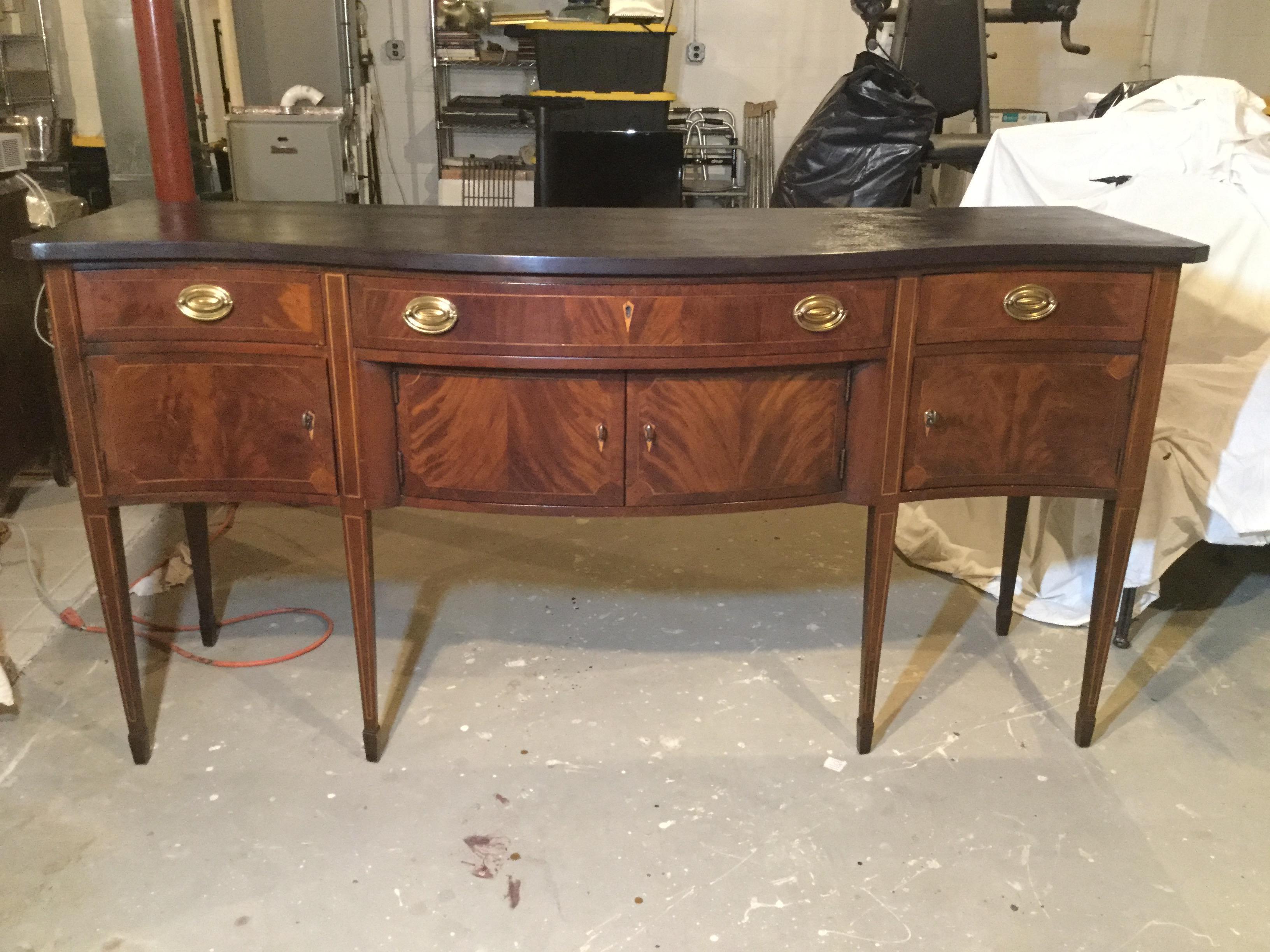 Mahogany Wellington Hall English Chippendale Sideboard