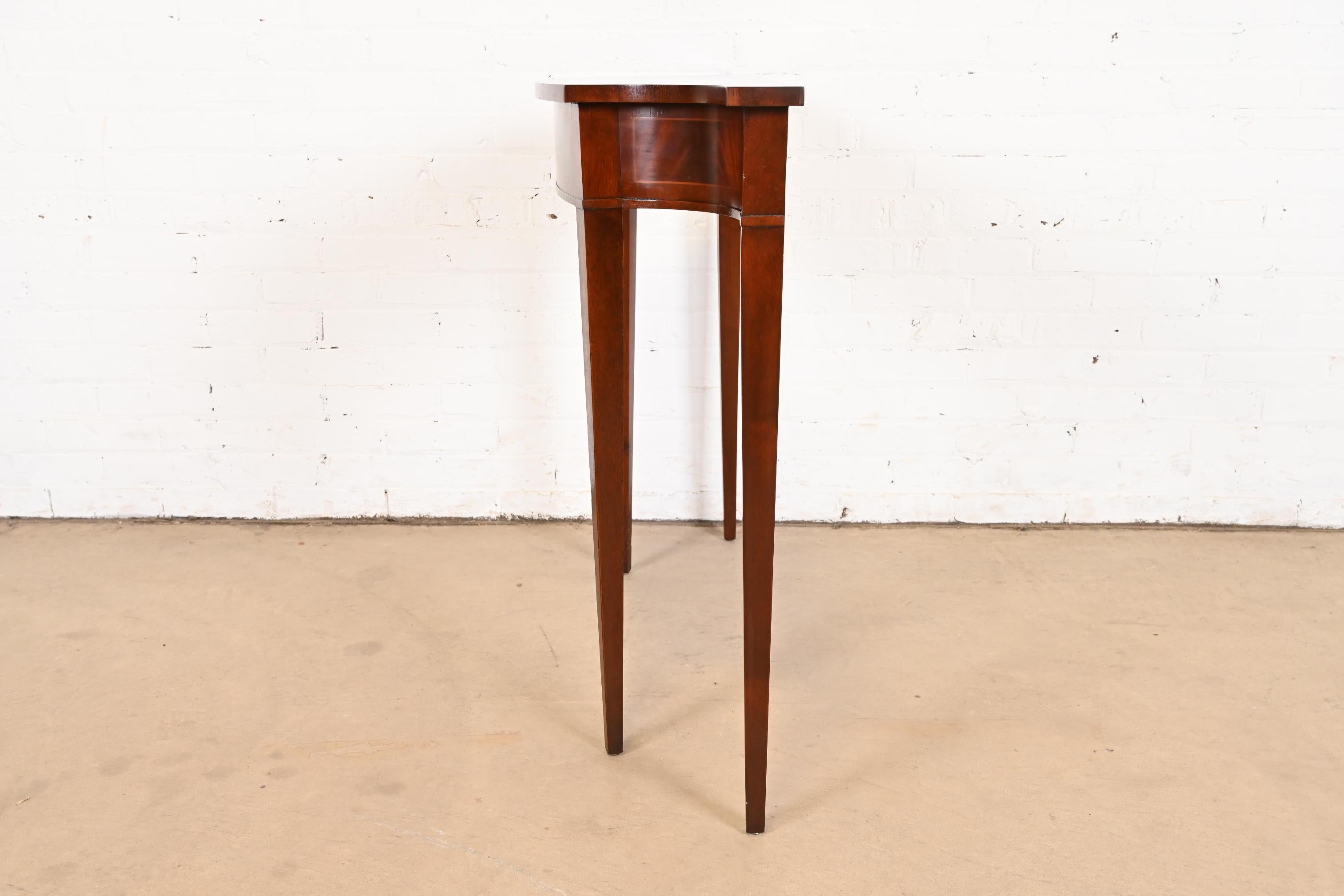 Wellington Hall Federal Inlaid Flame Mahogany Console or Entry Table 6