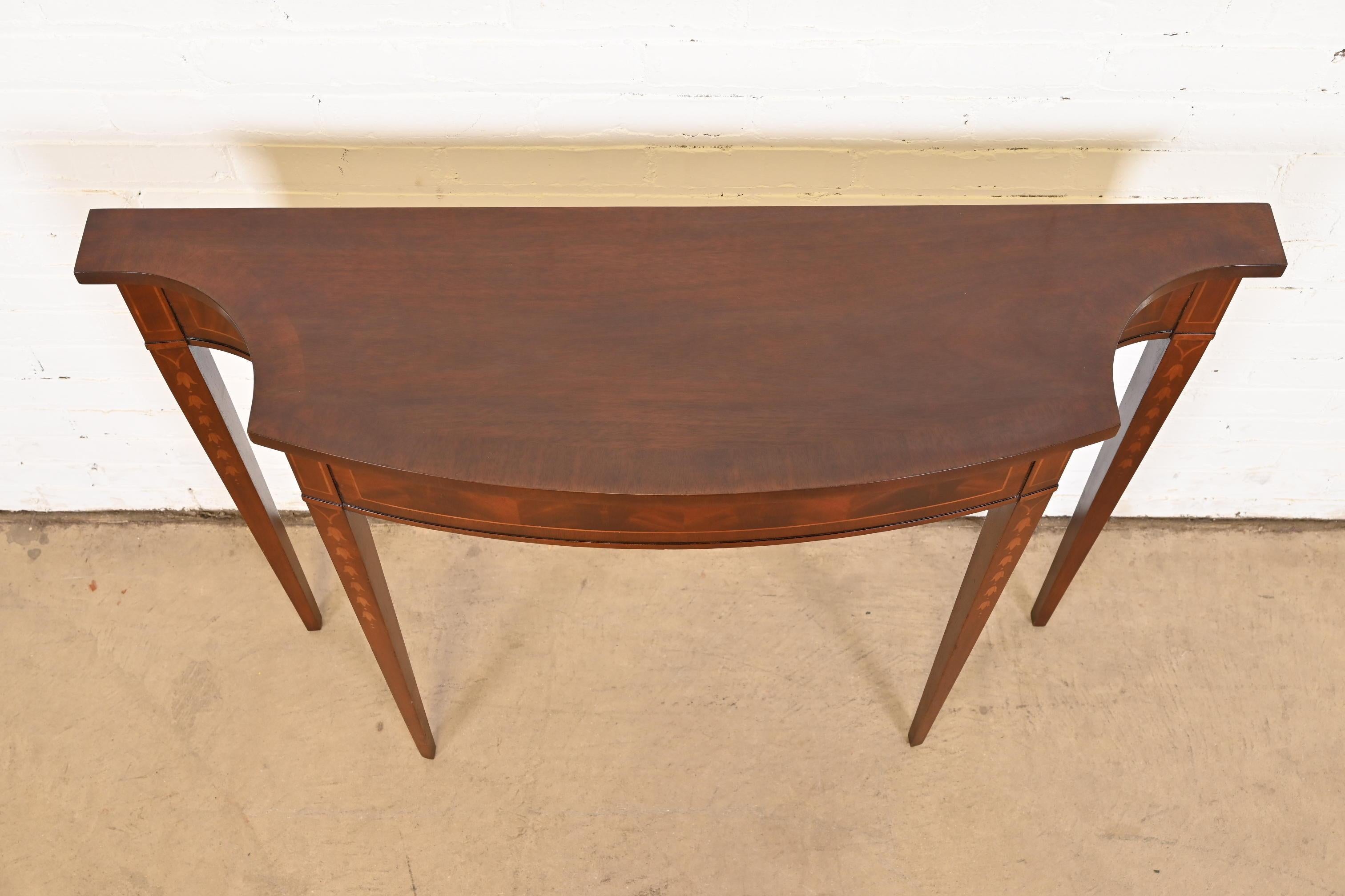 Wellington Hall Federal Inlaid Flame Mahogany Console or Entry Table 3