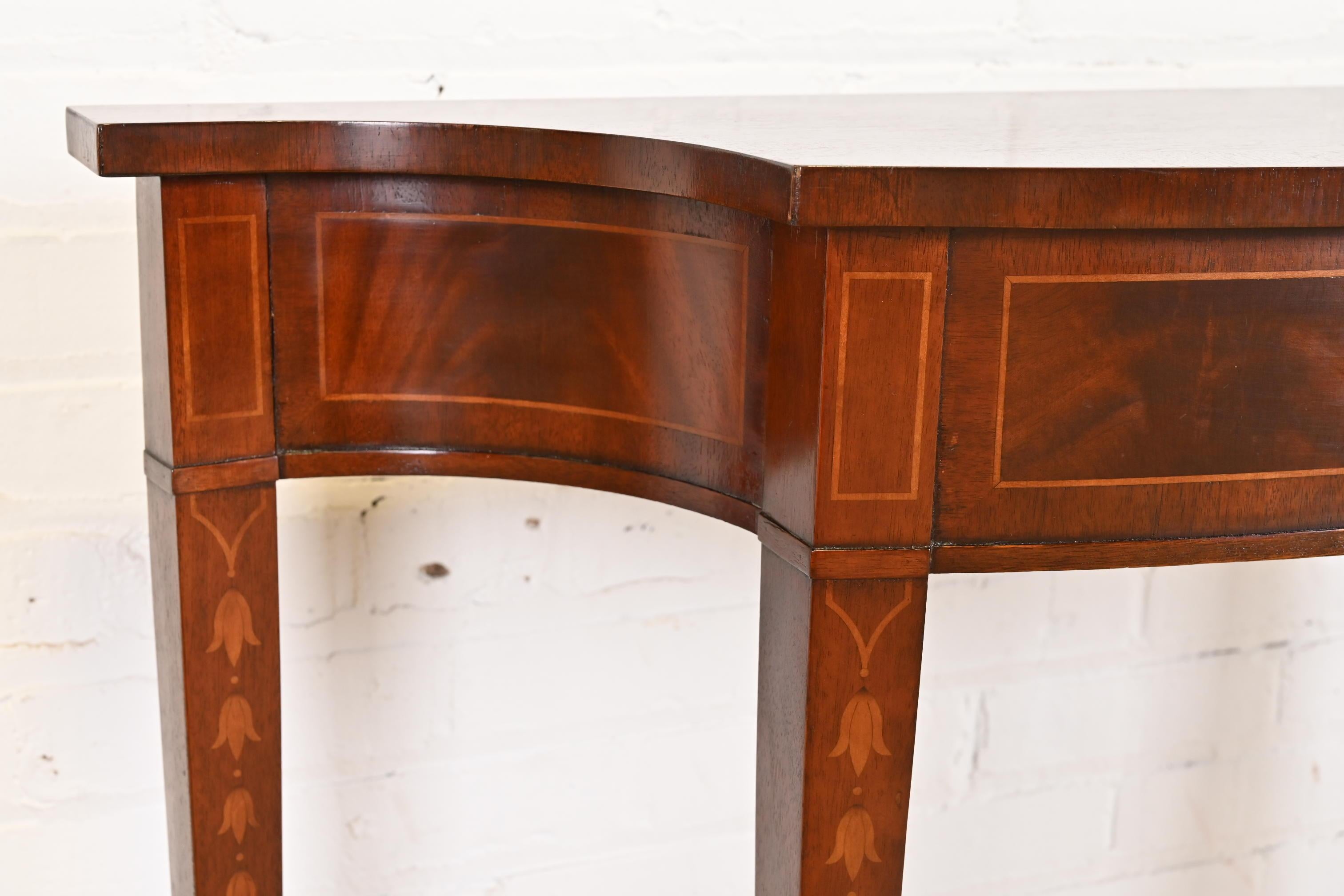 Wellington Hall Federal Inlaid Flame Mahogany Console or Entry Table 4