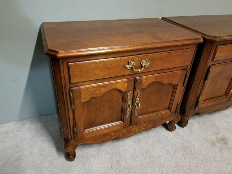 Wellington Hall French Provincial Solid Mahogany Nightstands For Sale