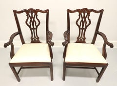 WELLINGTON HALL Mahogany Chippendale Straight Leg Dining Armchairs - Pair A