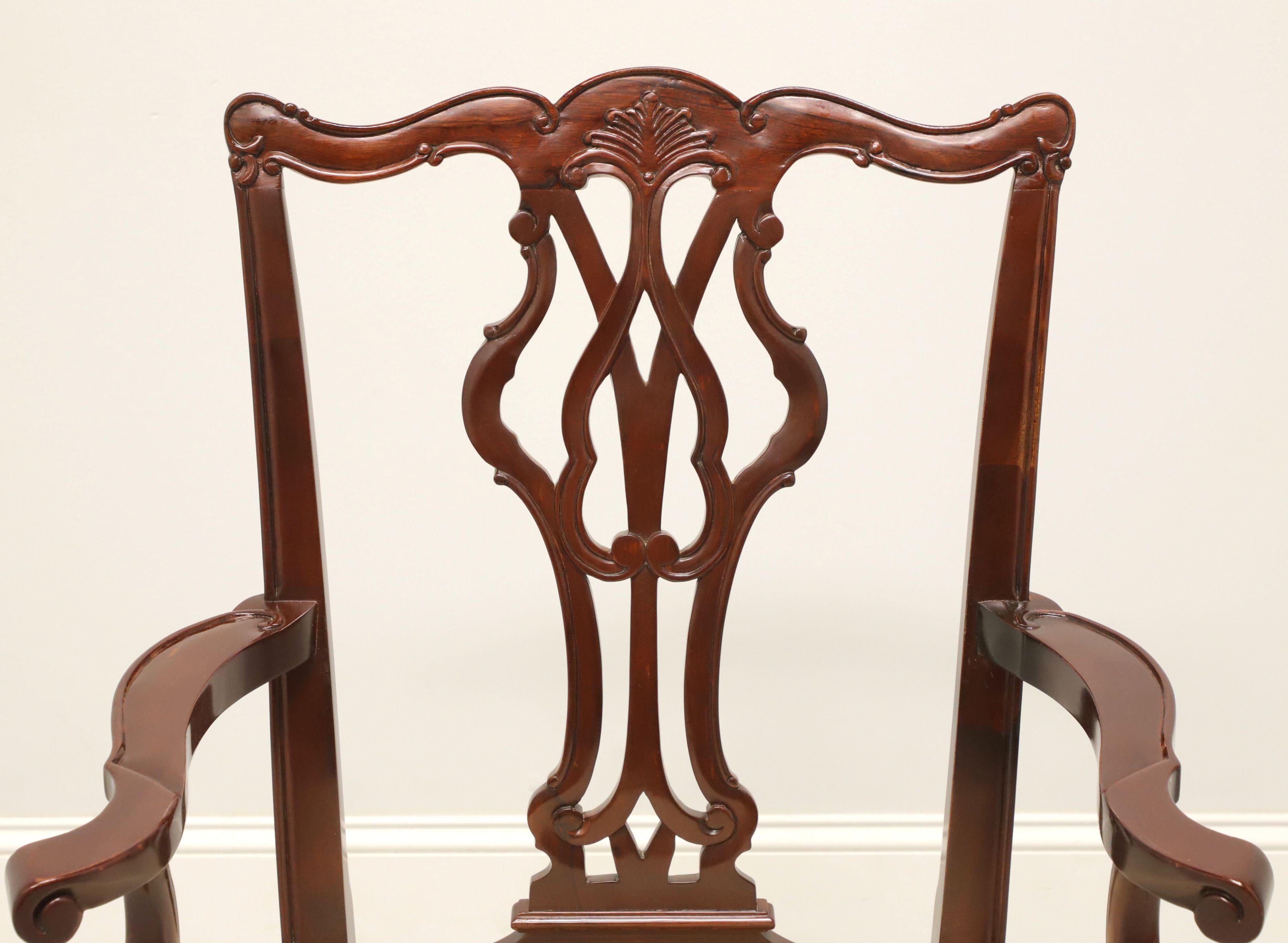 WELLINGTON HALL Mahogany Chippendale Straight Leg Dining Armchairs - Pair B 1