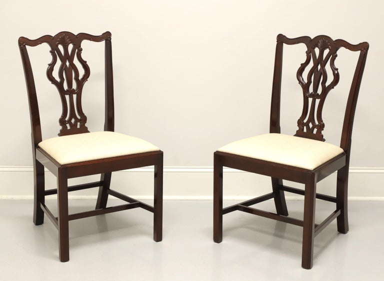 WELLINGTON HALL Mahogany Chippendale Straight Leg Dining Side Chairs