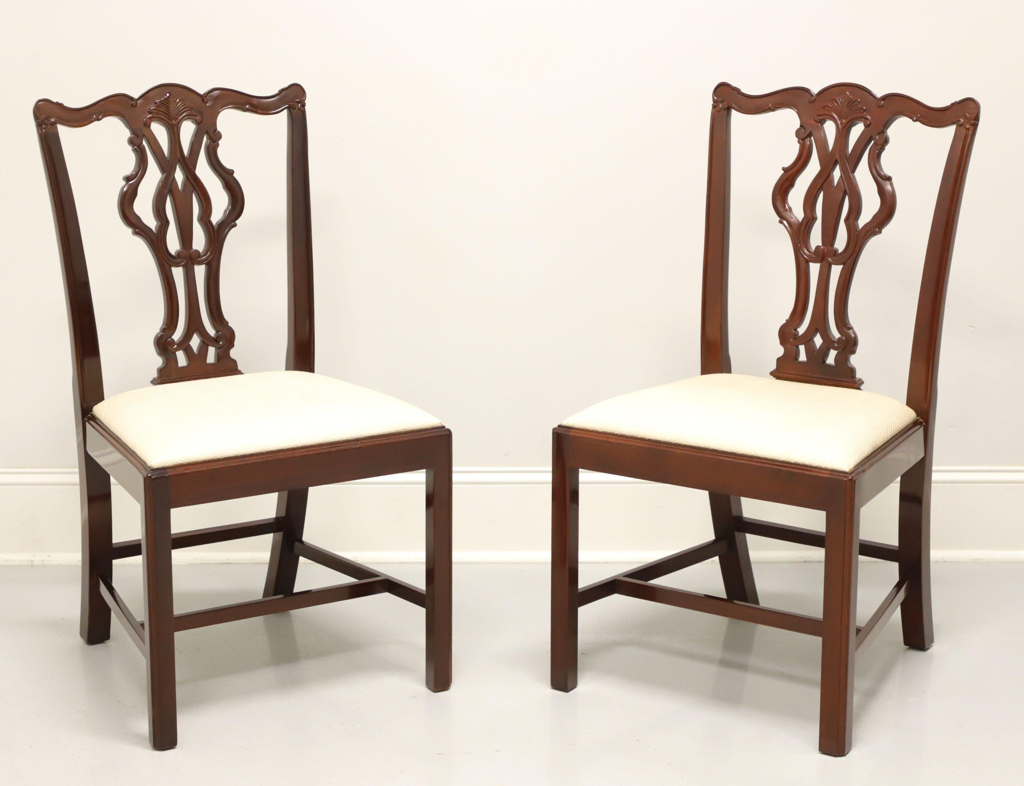 WELLINGTON HALL Mahogany Chippendale Straight Leg Dining Side Chairs - Pair B For Sale 4