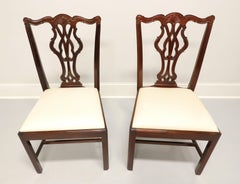 WELLINGTON HALL Mahogany Chippendale Straight Leg Dining Side Chairs - Pair B