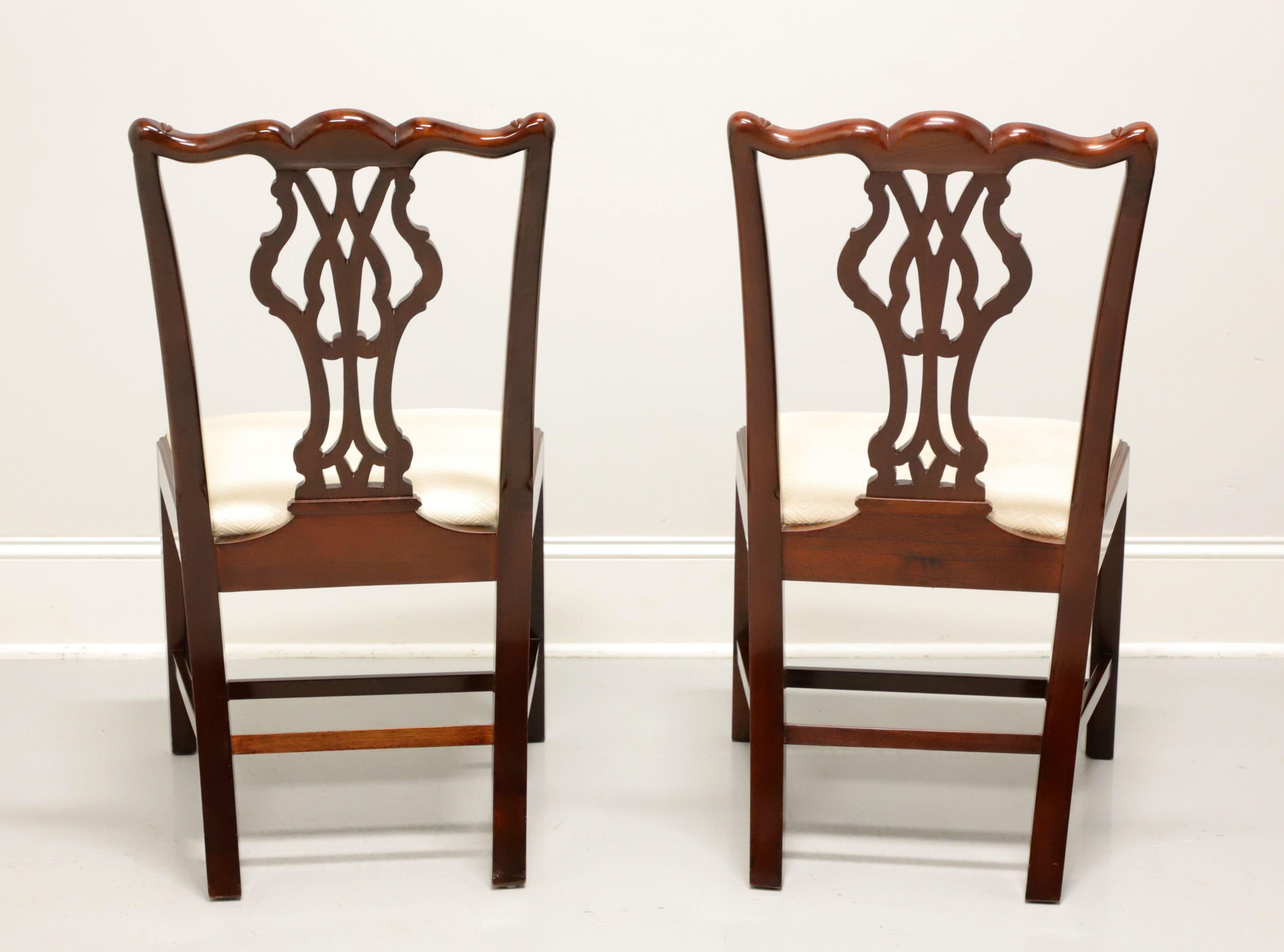 WELLINGTON HALL Mahogany Chippendale Straight Leg Dining Side Chairs - Pair B In Good Condition For Sale In Charlotte, NC