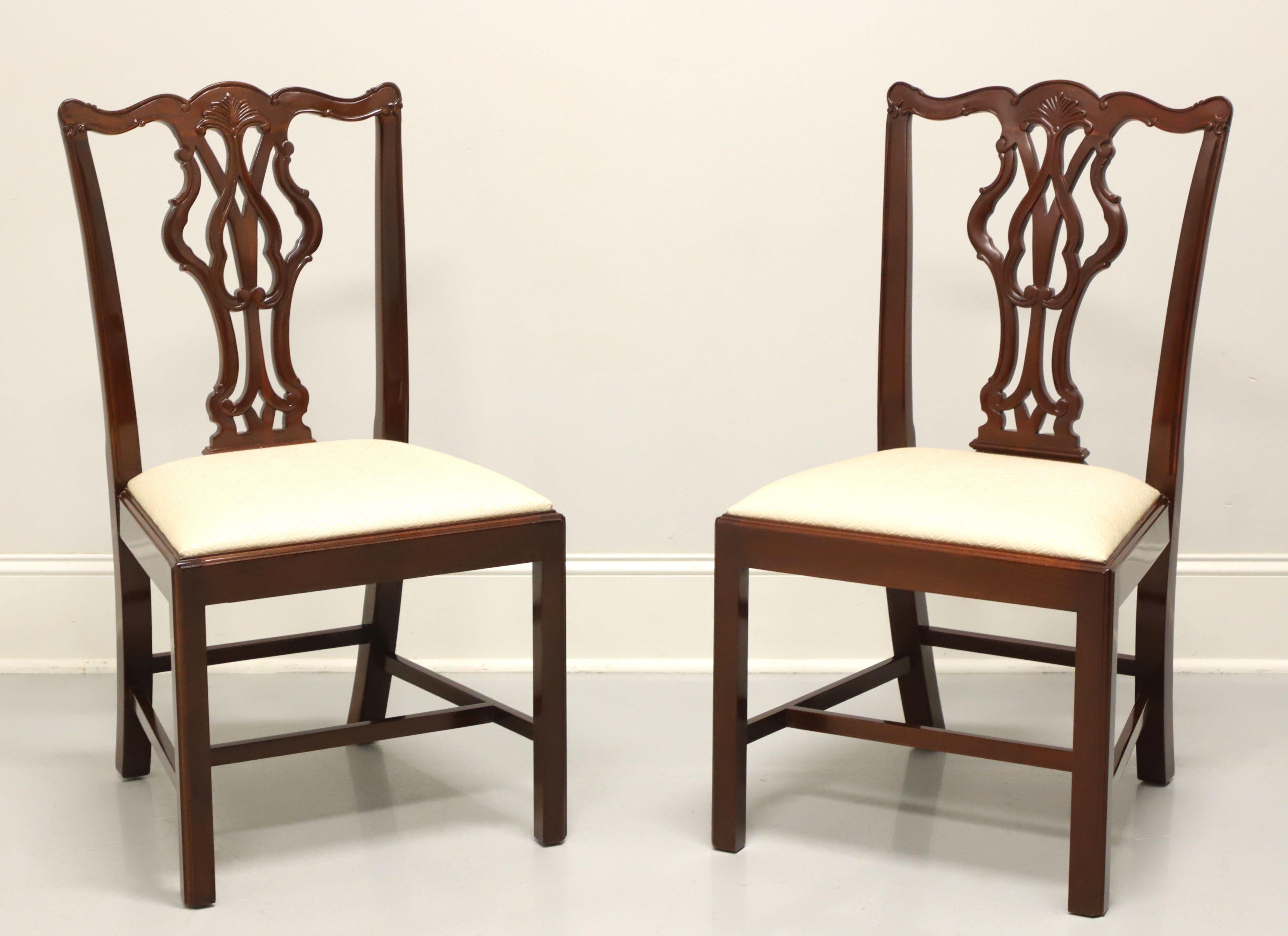 WELLINGTON HALL Mahogany Chippendale Straight Leg Dining Side Chairs - Pair C For Sale 3