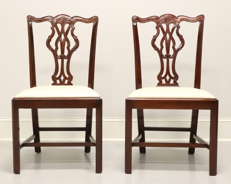 WELLINGTON HALL Mahogany Chippendale Straight Leg Dining Side Chairs
