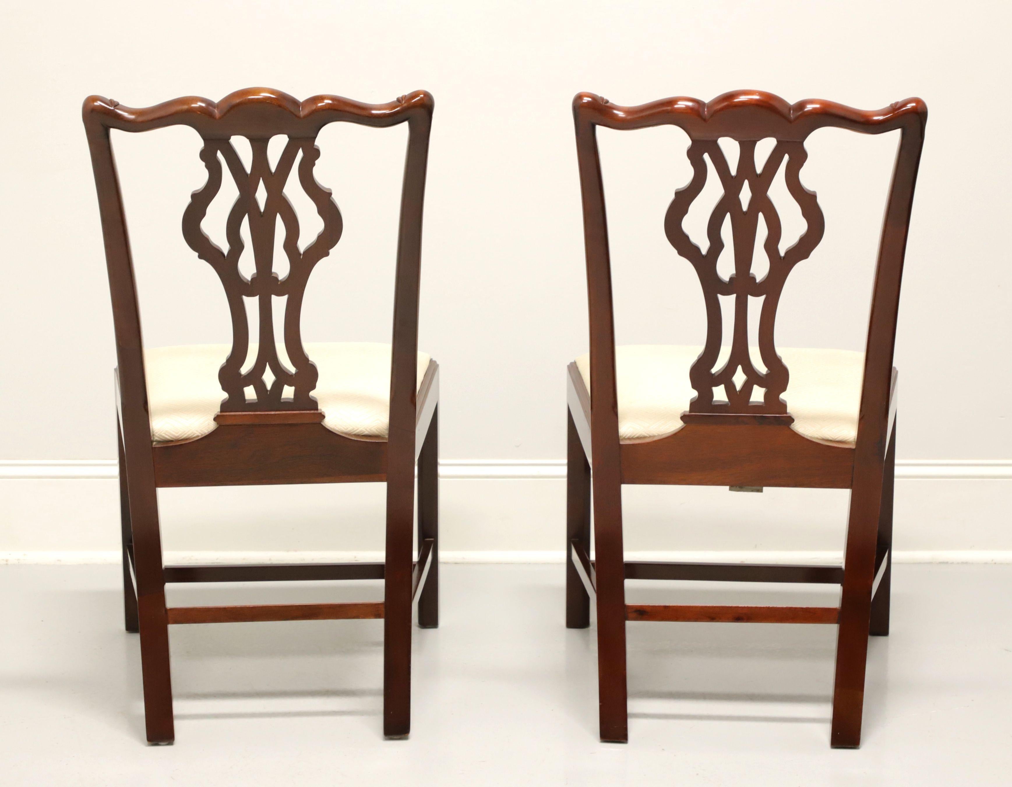 American WELLINGTON HALL Mahogany Chippendale Straight Leg Dining Side Chairs - Pair C For Sale
