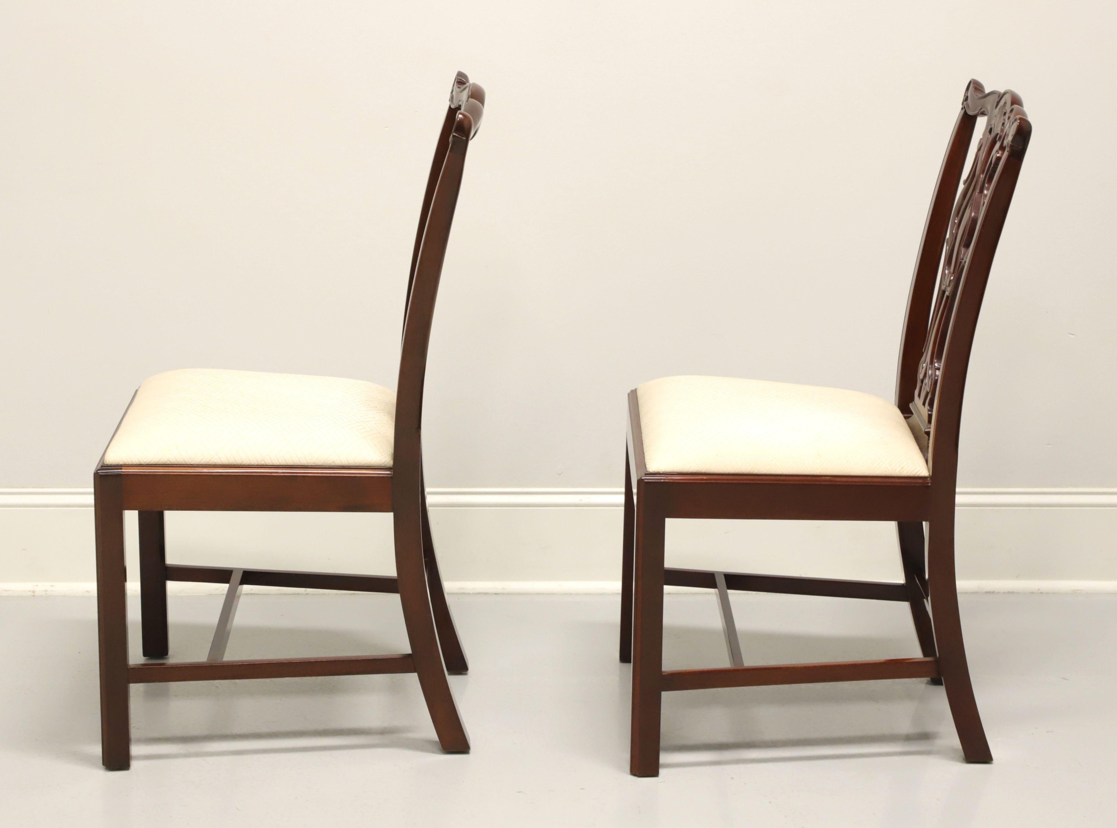 WELLINGTON HALL Mahogany Chippendale Straight Leg Dining Side Chairs - Pair C In Good Condition For Sale In Charlotte, NC