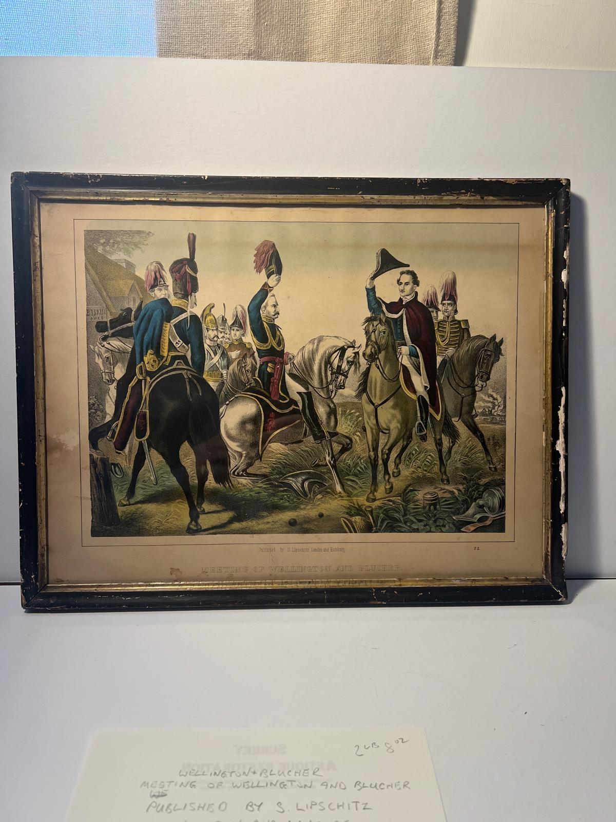 Encuentro de Wellington y el Carnicero.

Publicado por S.Lipschitz 
Londres y Hamburgo.

No está en su mejor estado, pero parece ser el bastidor original.

Colores todavía vivos, algunas manchas en los márgenes.

Una huella poco común y sin duda con