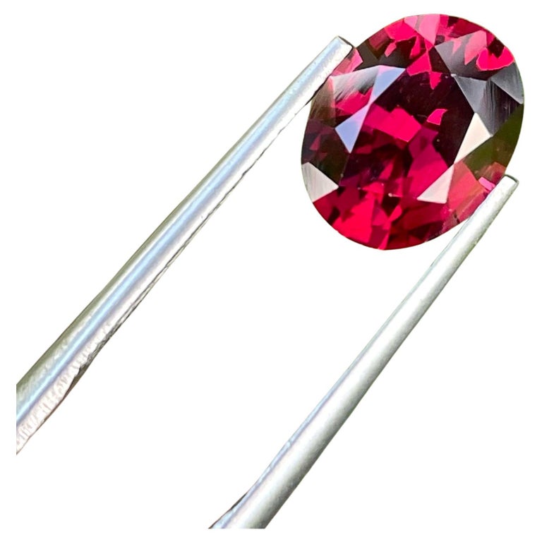 Grenat Rhodolite D'Afrique 3,60 Ct - Coupe Ovale, Rouge, Clarté I1, Neuf Sans Emballage